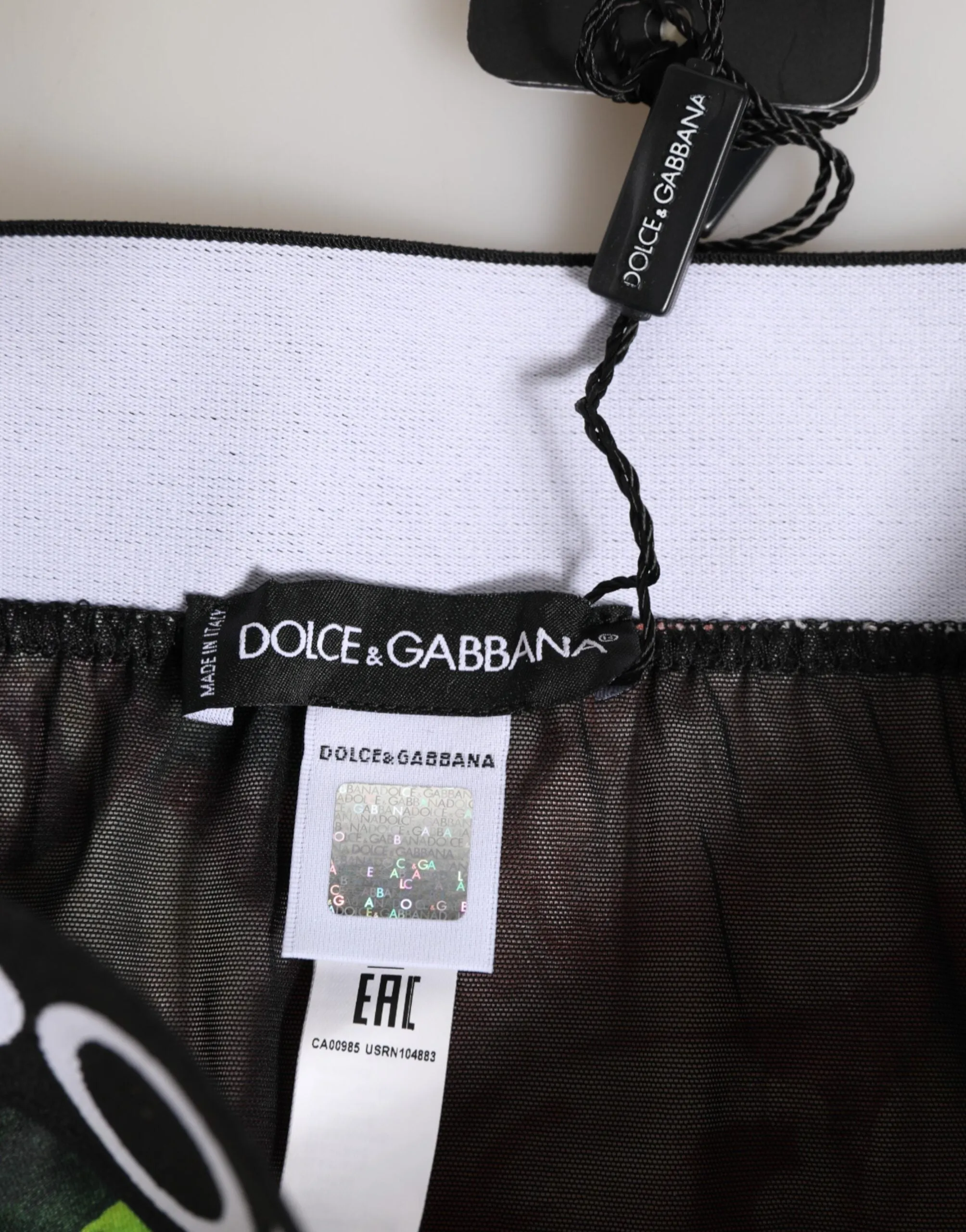 Dolce & Gabbana Black Floral Print High Waist Panty Underwear sold by Siebentaschen product image thumbnail 4