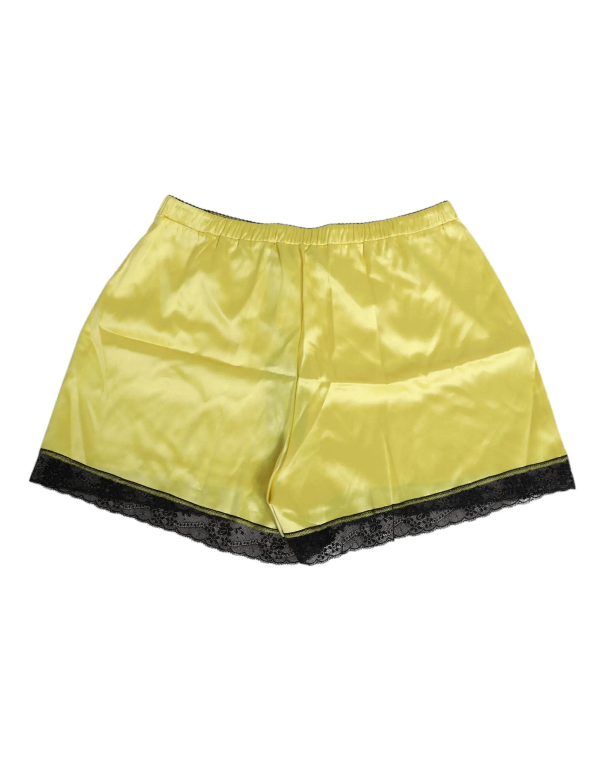 Dolce & Gabbana Yellow Satin Silk Mid Waist Underwear Shorts sold by Siebentaschen product image thumbnail 3