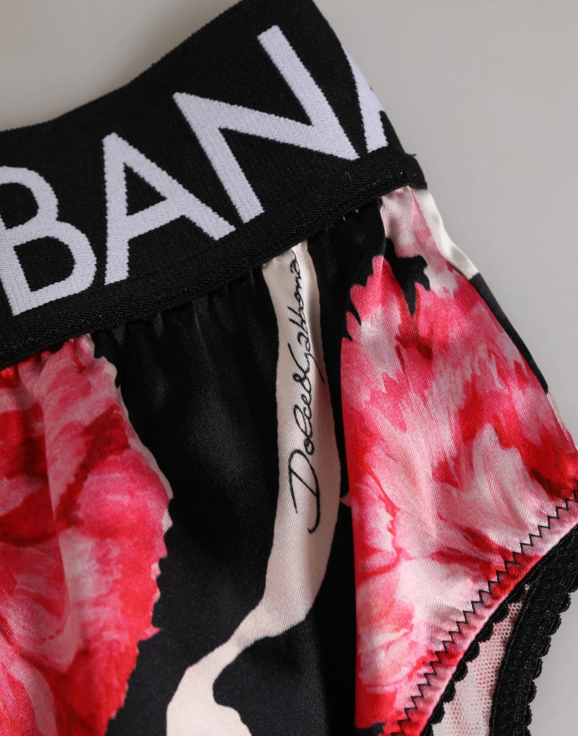 Dolce & Gabbana Black Floral Print High Waist Panty Underwear sold by Siebentaschen product image thumbnail 4