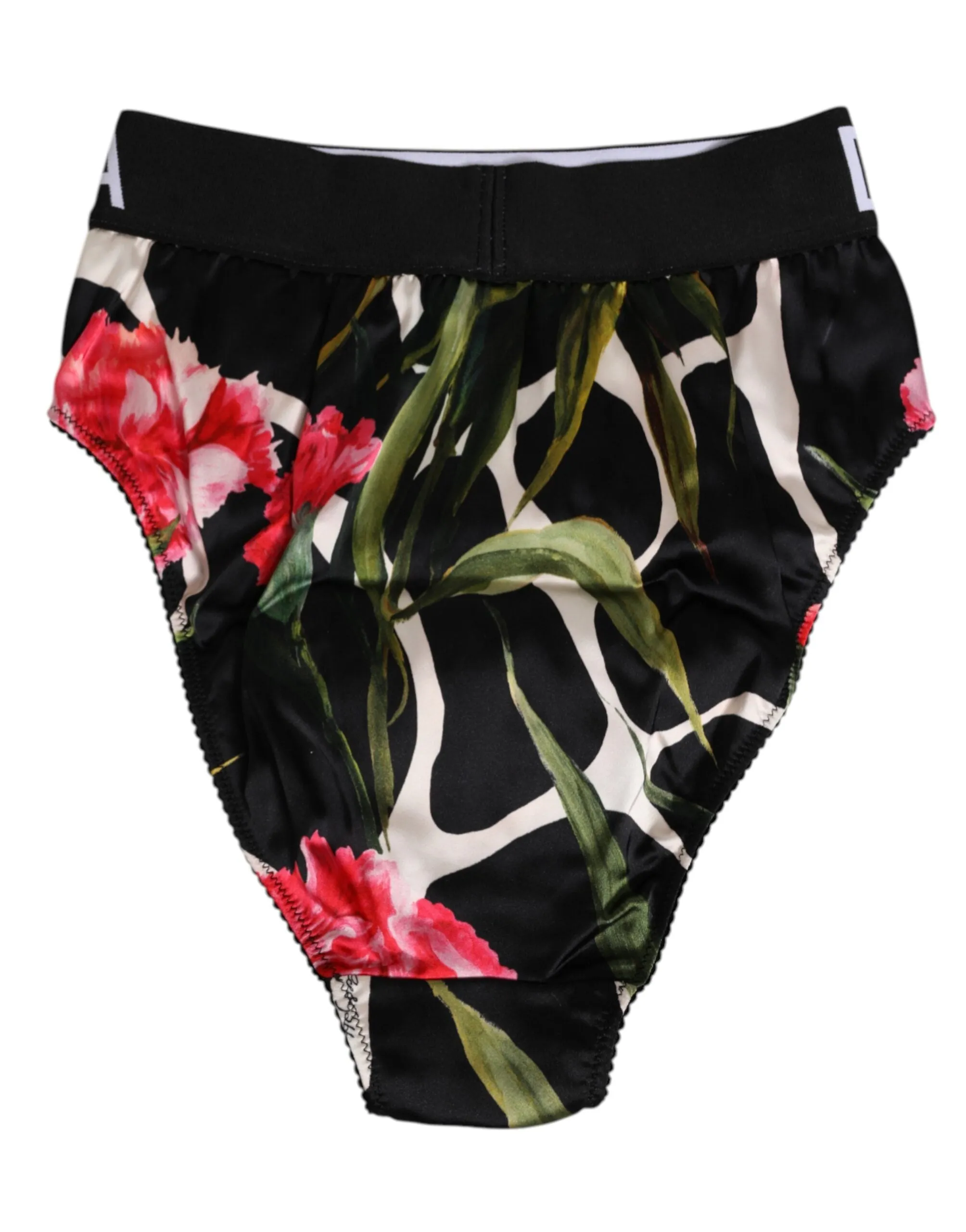 Dolce & Gabbana Black Floral Print High Waist Panty Underwear sold by Siebentaschen product image thumbnail 5