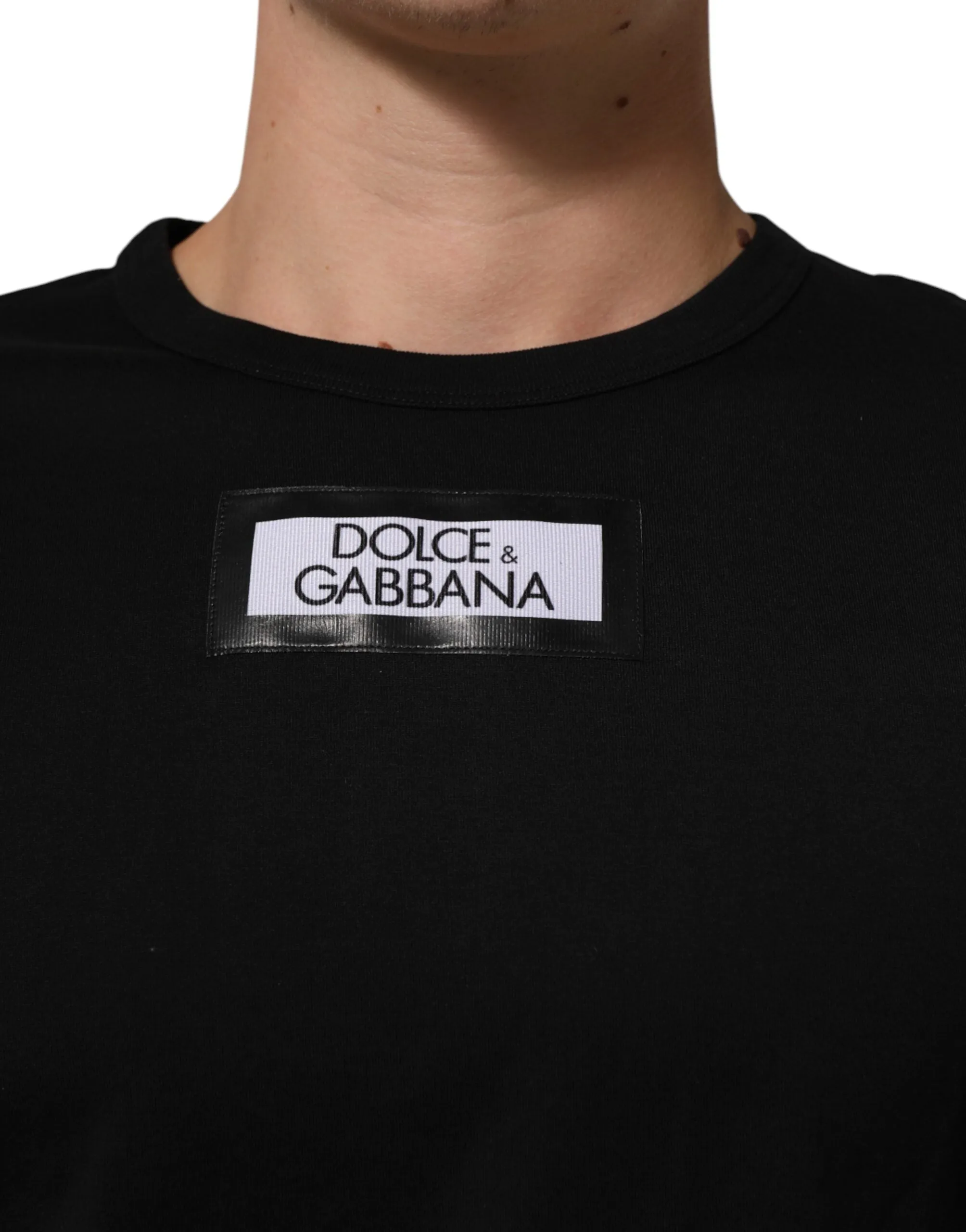 Dolce & Gabbana Black DGRoyals Cotton Men Crew Neck IT T-shirt sold by Siebentaschen product image thumbnail 5