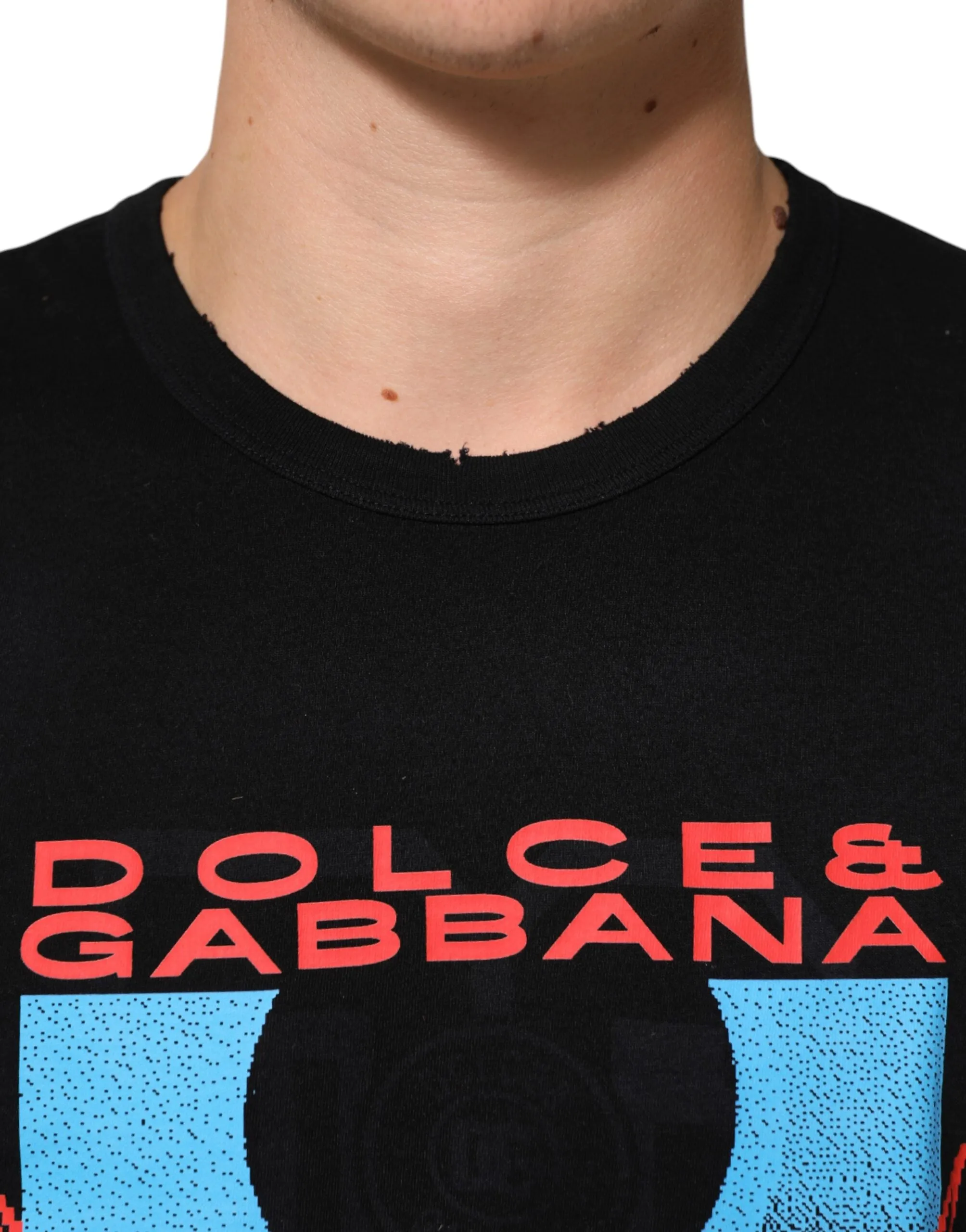 Dolce & Gabbana Black Musical Print Cotton Crew Neck T-shirt sold by Siebentaschen product image thumbnail 5