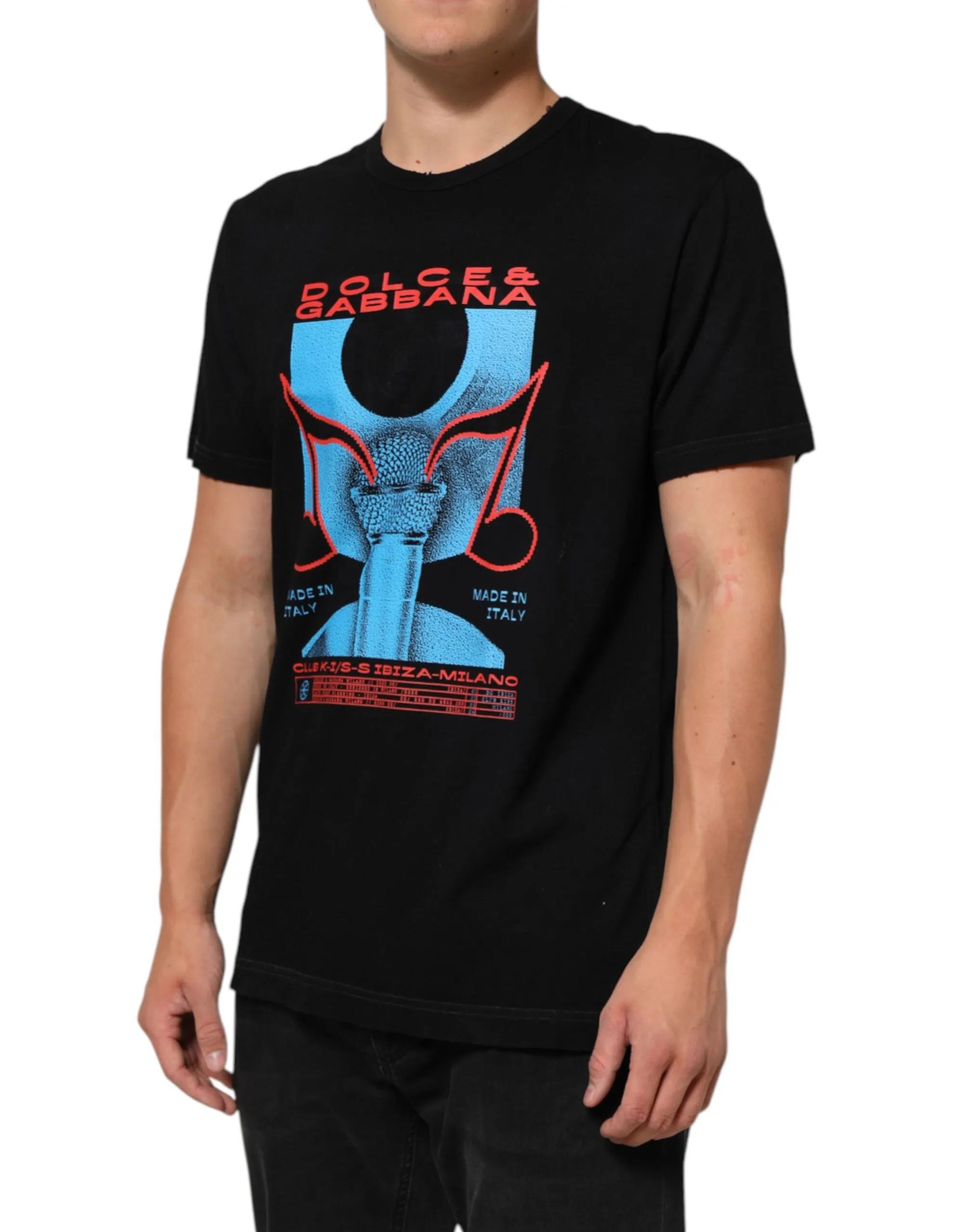 Dolce & Gabbana Black Musical Print Cotton Crew Neck T-shirt sold by Siebentaschen product image thumbnail 3