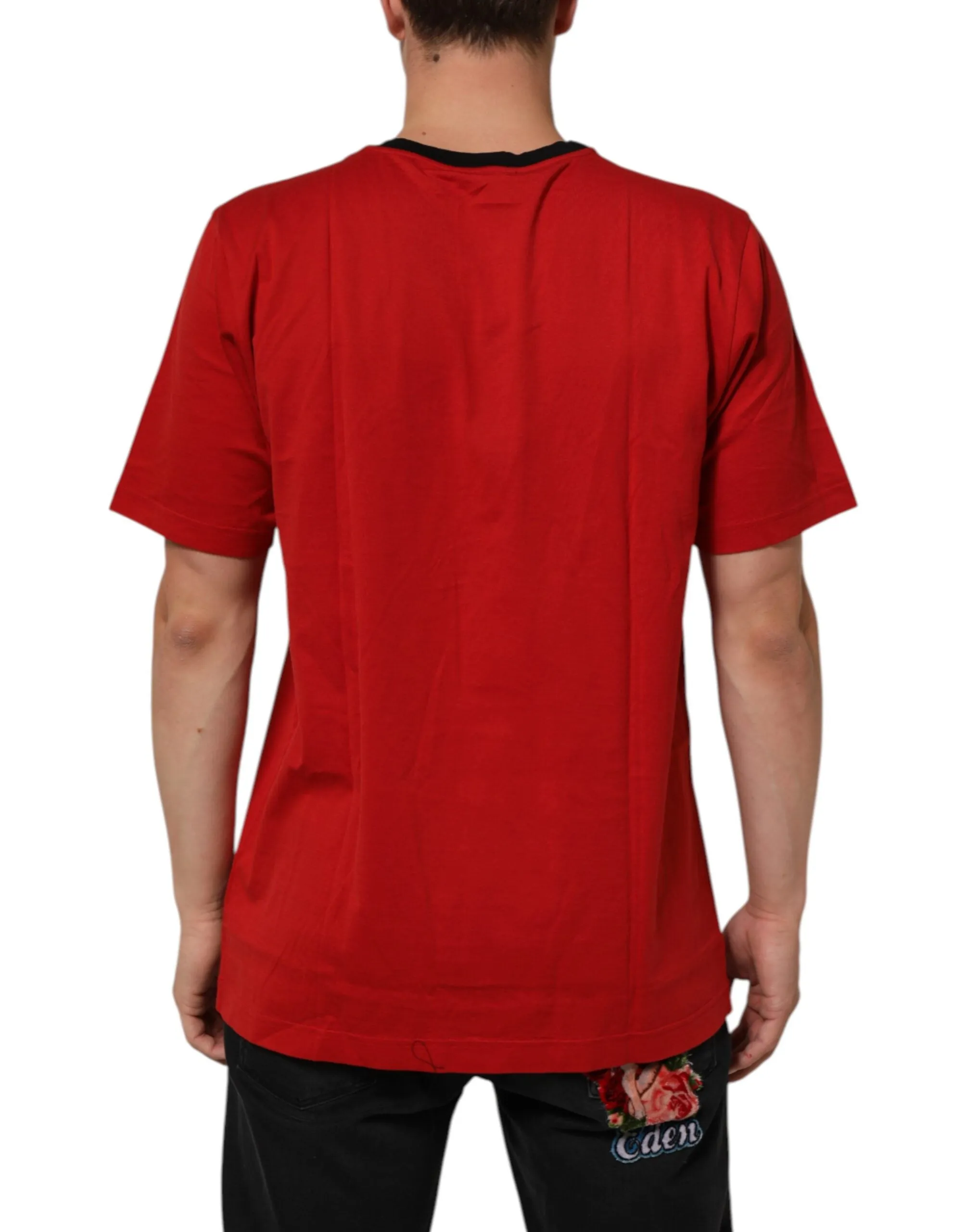 Dolce & Gabbana Red Logo Crown Cotton Short Sleeves T-shirt sold by Siebentaschen product image thumbnail 4