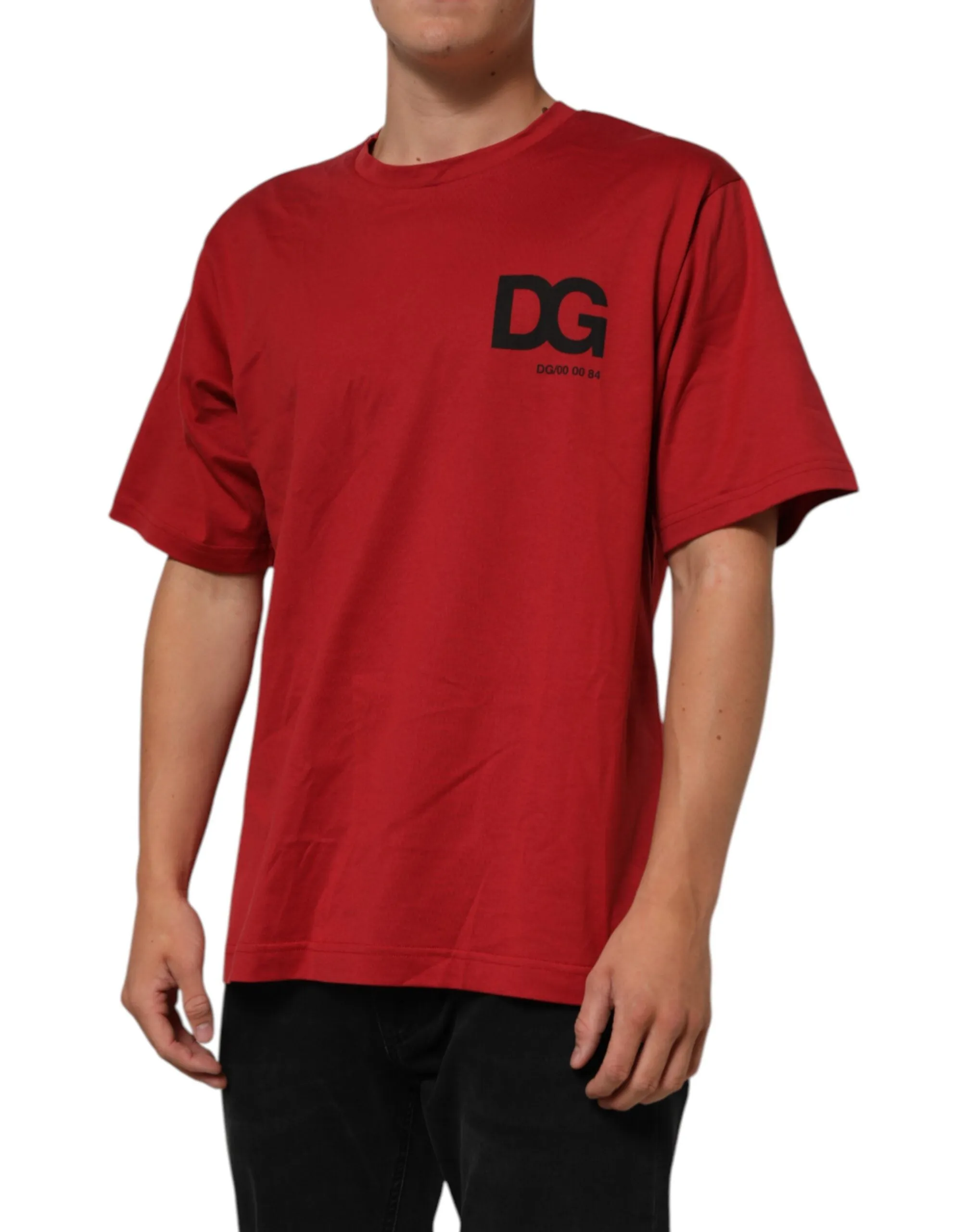 Dolce & Gabbana Red Logo Print Cotton Short Sleeve T-shirt sold by Siebentaschen product image thumbnail 3