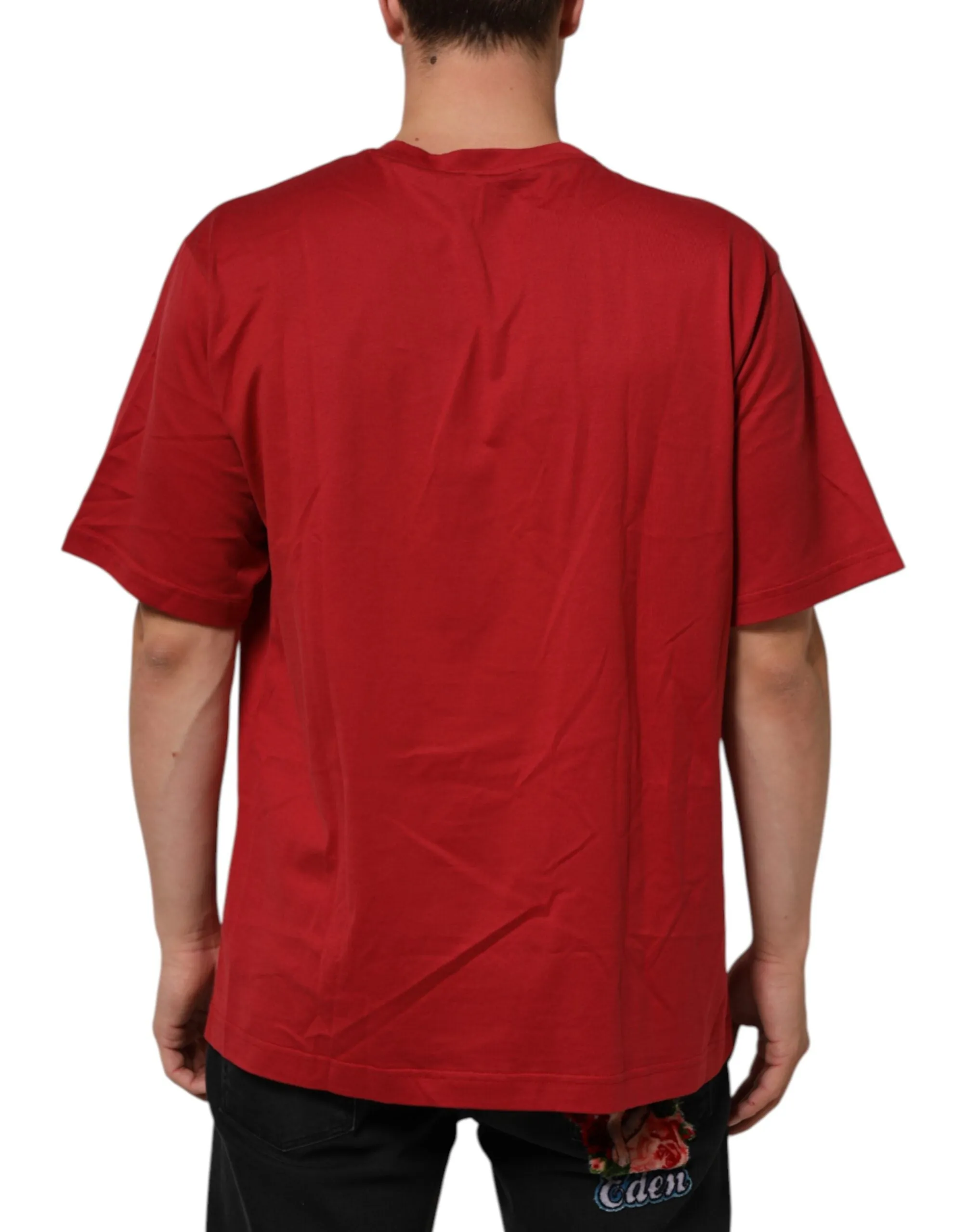 Dolce & Gabbana Red Logo Print Cotton Short Sleeve T-shirt sold by Siebentaschen product image thumbnail 4