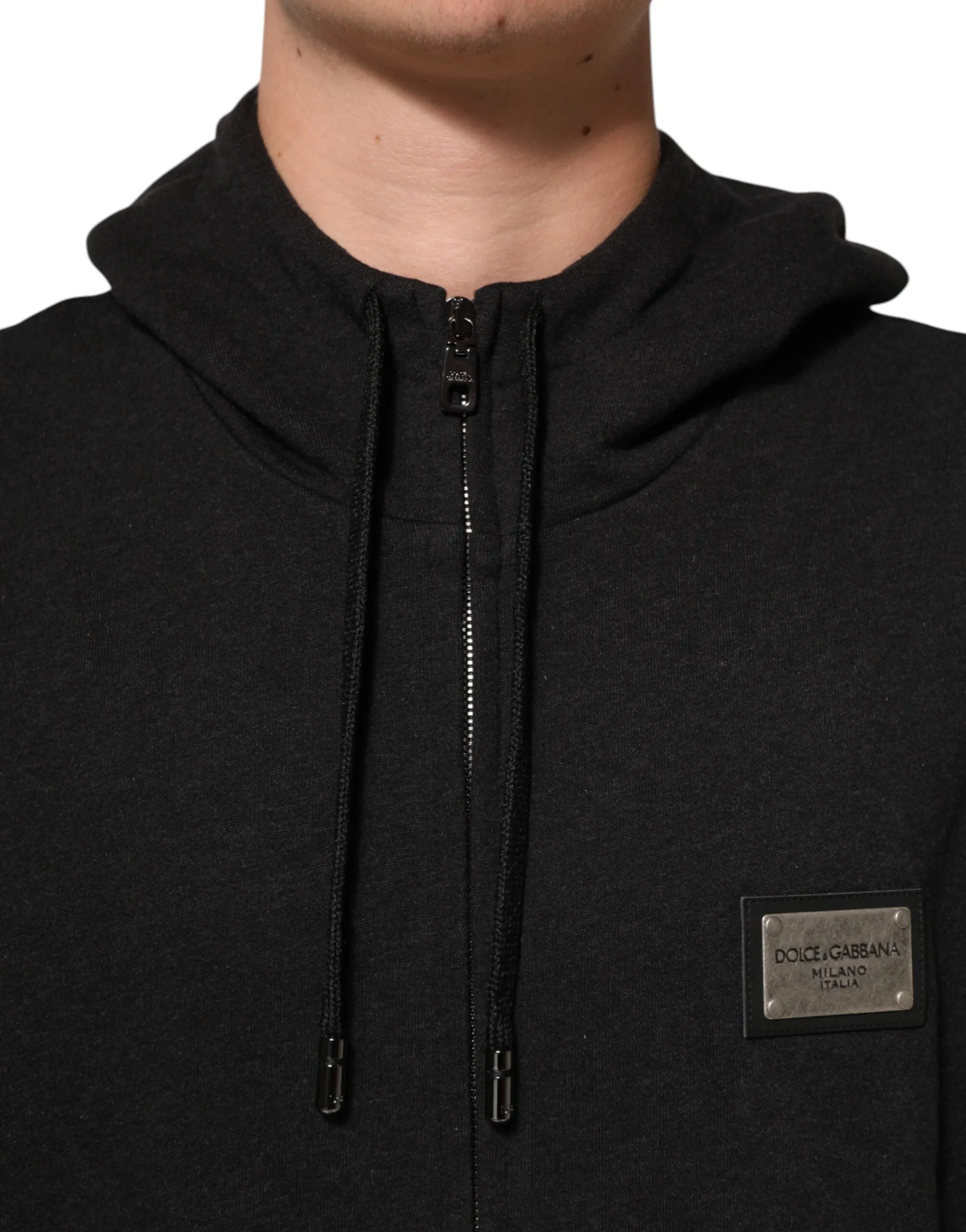 Dolce & Gabbana Black Logo FullZip Hooded Sweatshirt Sweater sold by Siebentaschen product image thumbnail 5