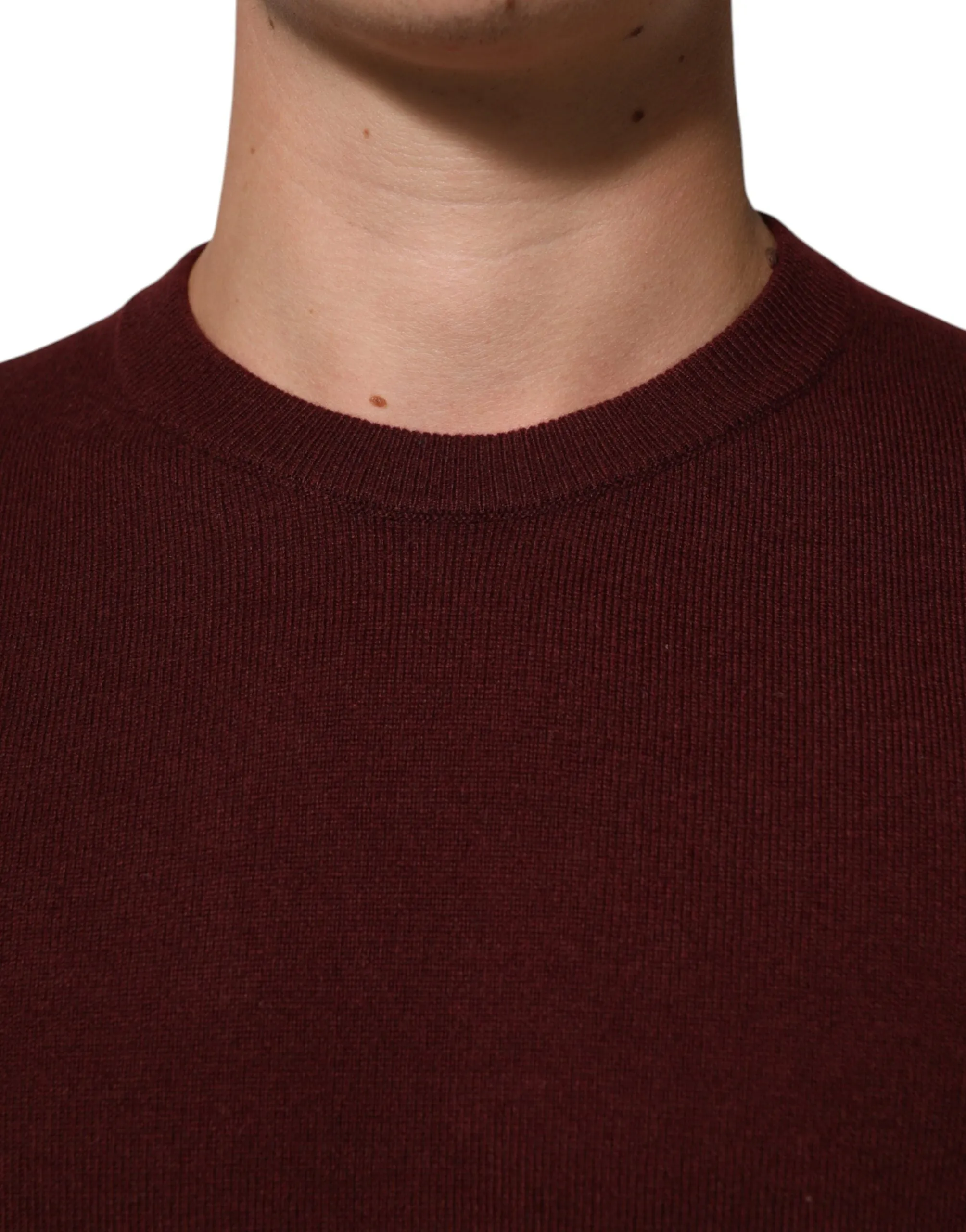 Dolce & Gabbana Maroon Cashmere Crew Neck Pullover Sweater sold by Siebentaschen product image thumbnail 5