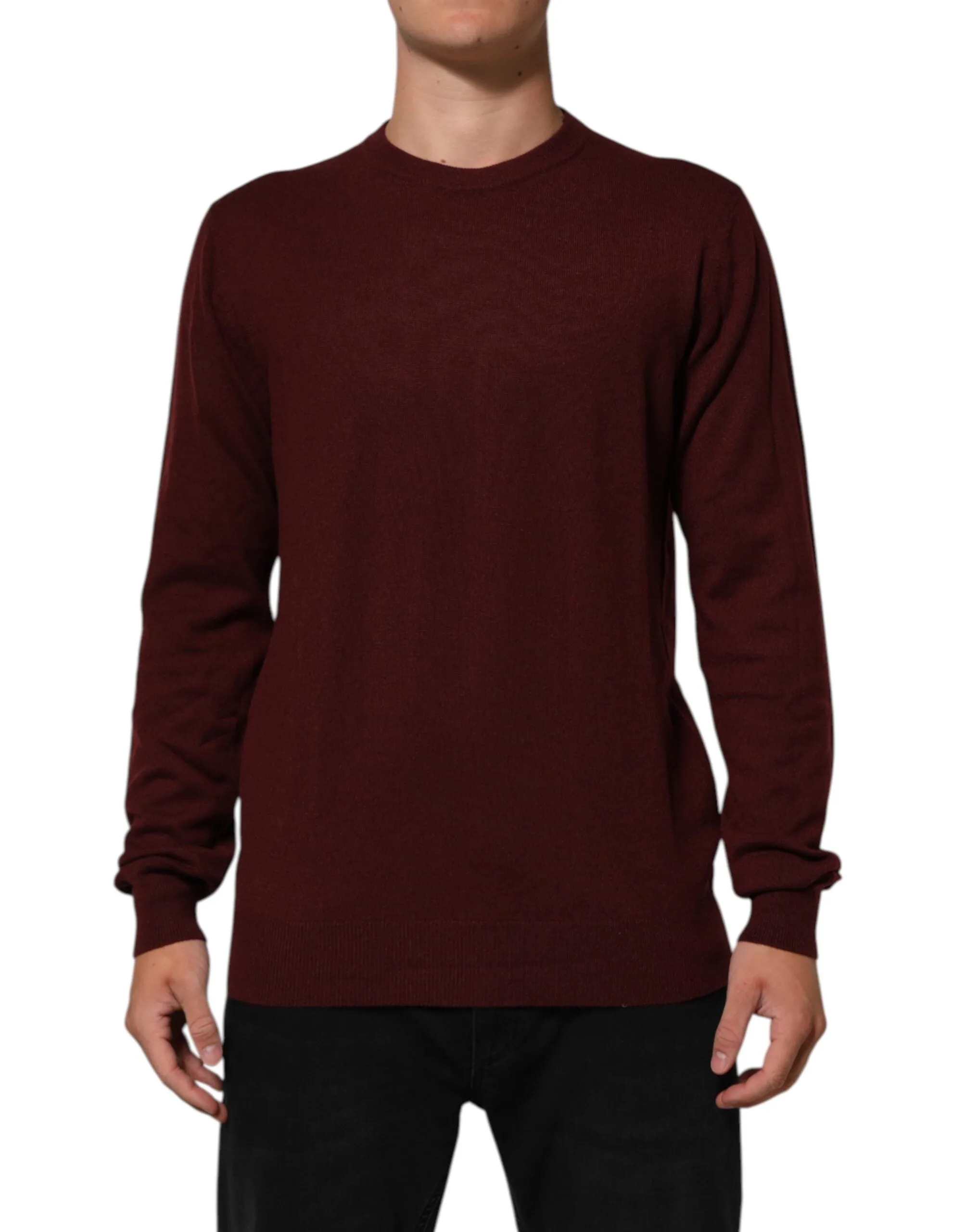 Dolce & Gabbana Maroon Cashmere Crew Neck Pullover Sweater sold by Siebentaschen product image thumbnail 2