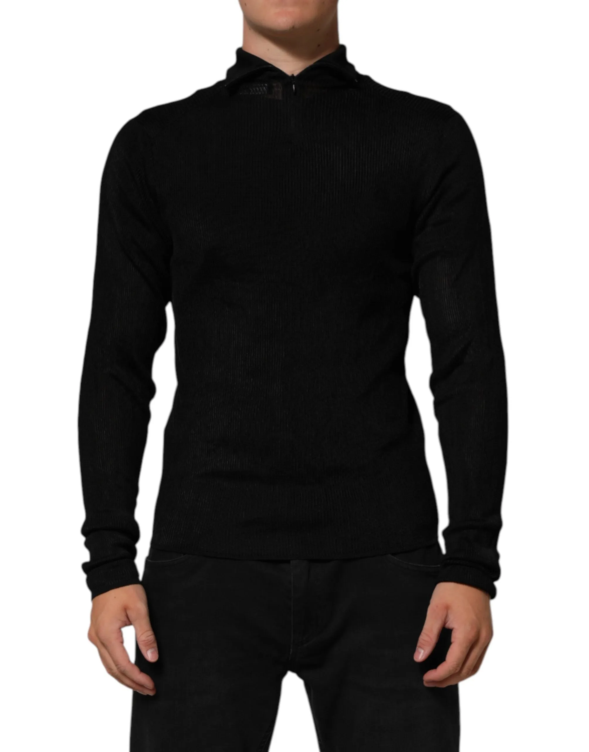 Dolce & Gabbana Black Viscose Turtle Neck Pullover Sweater sold by Siebentaschen product image thumbnail 2