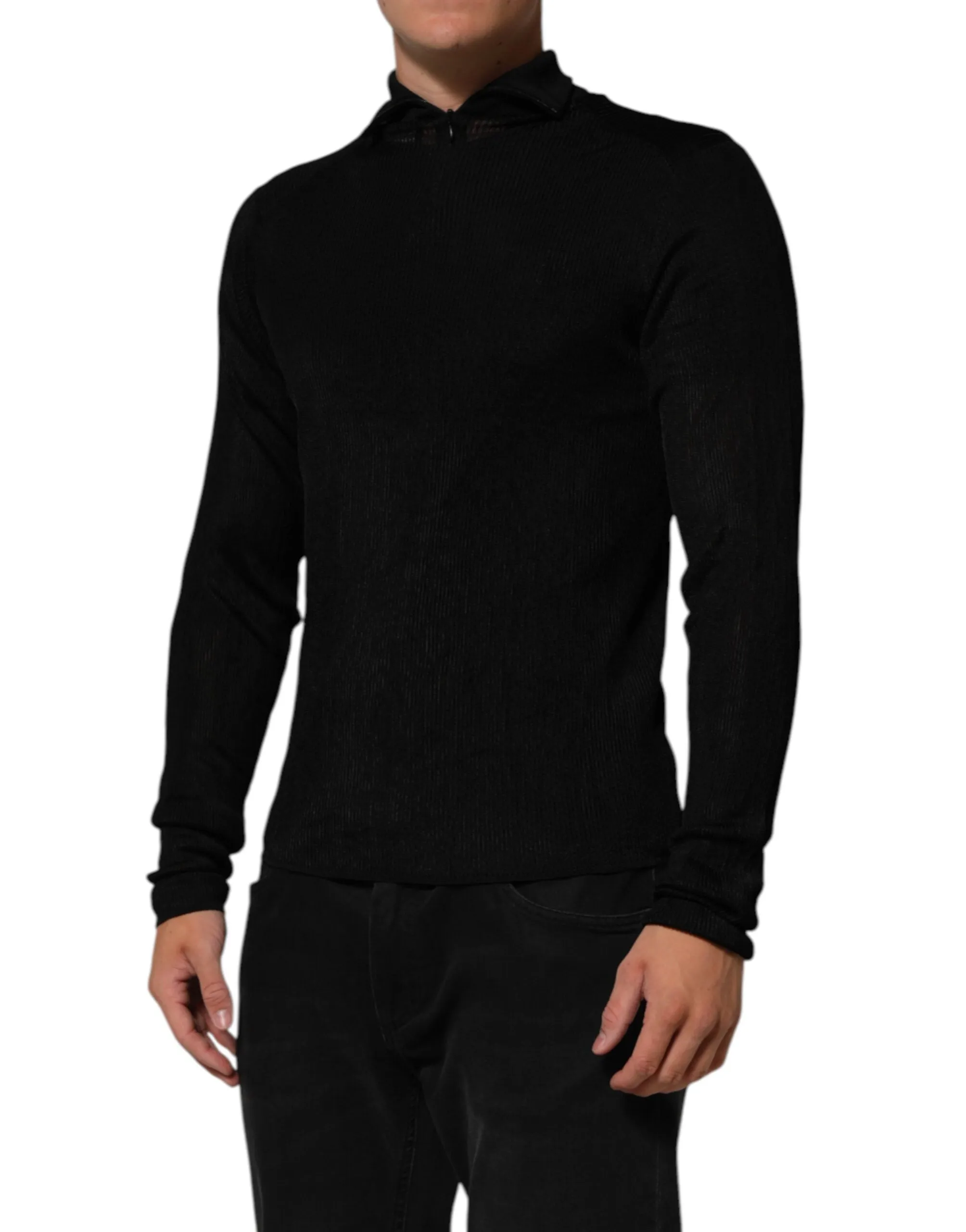 Dolce & Gabbana Black Viscose Turtle Neck Pullover Sweater sold by Siebentaschen product image thumbnail 3