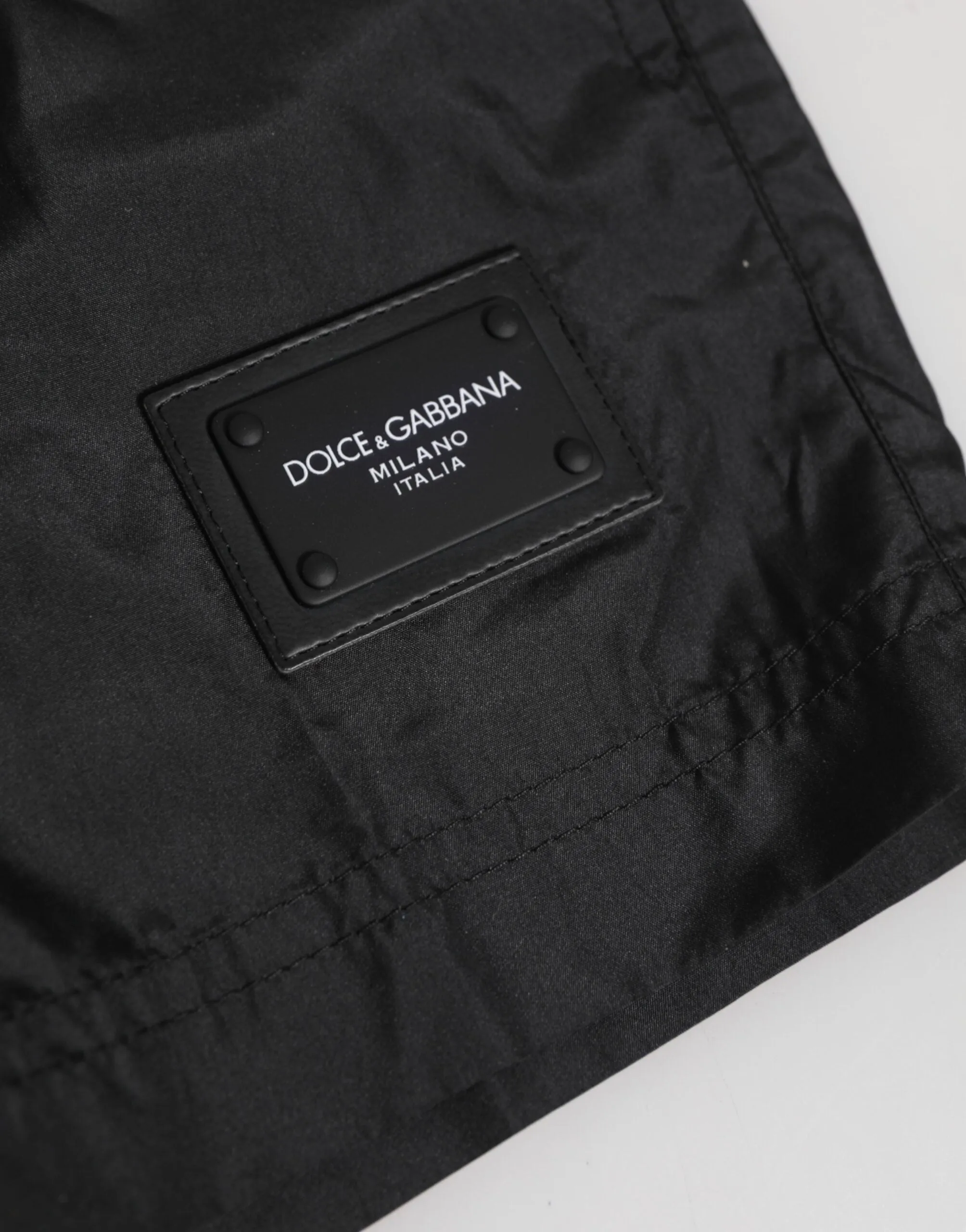 Dolce & Gabbana Black Logo Polyester Beachwear Shorts Swimwear sold by Siebentaschen product image thumbnail 3