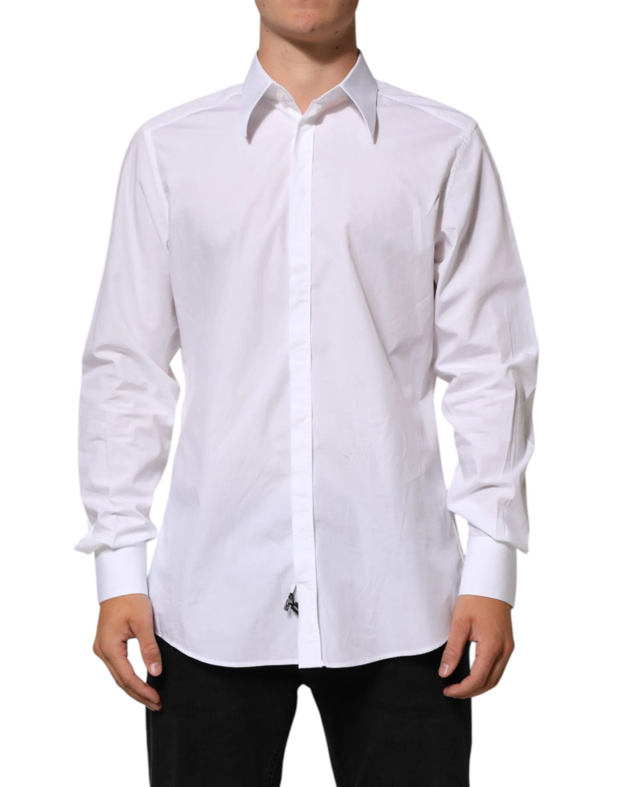 Dolce & Gabbana White Cotton MARTINI Men Formal Dress Shirt sold by Siebentaschen product image thumbnail 2