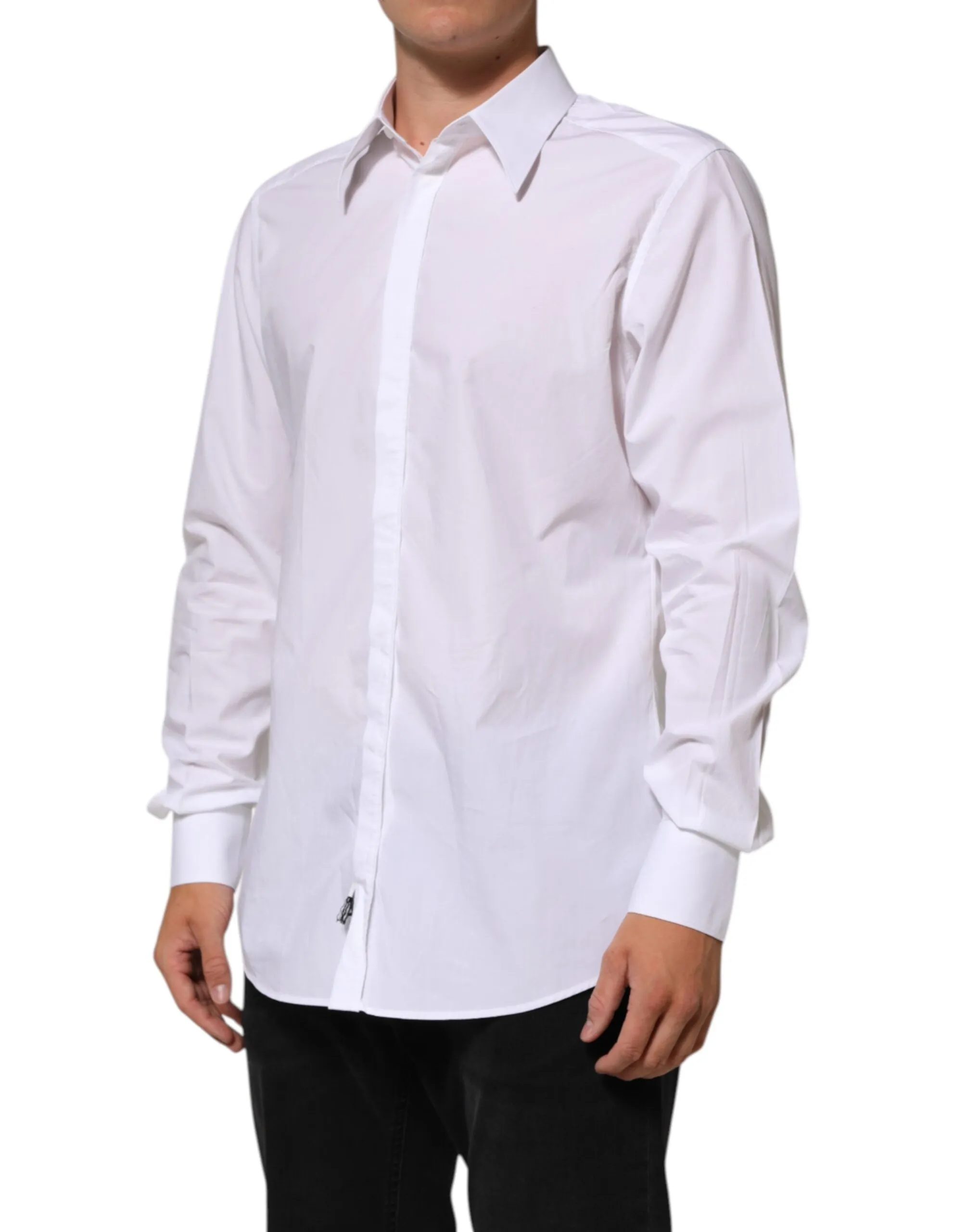 Dolce & Gabbana White Cotton MARTINI Men Formal Dress Shirt sold by Siebentaschen product image thumbnail 3