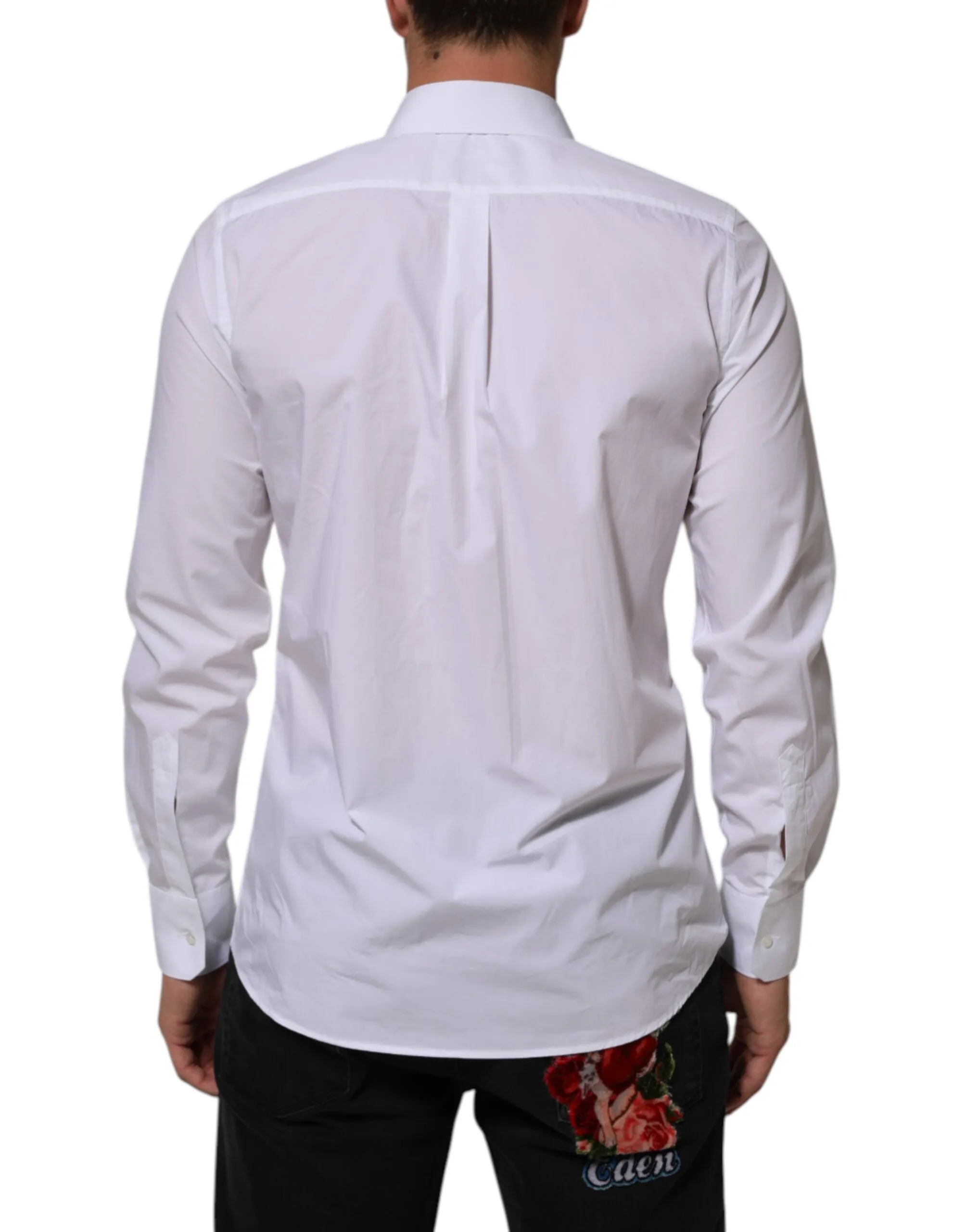 Dolce & Gabbana White Cotton MARTINI Men Formal Dress Shirt sold by Siebentaschen product image thumbnail 4
