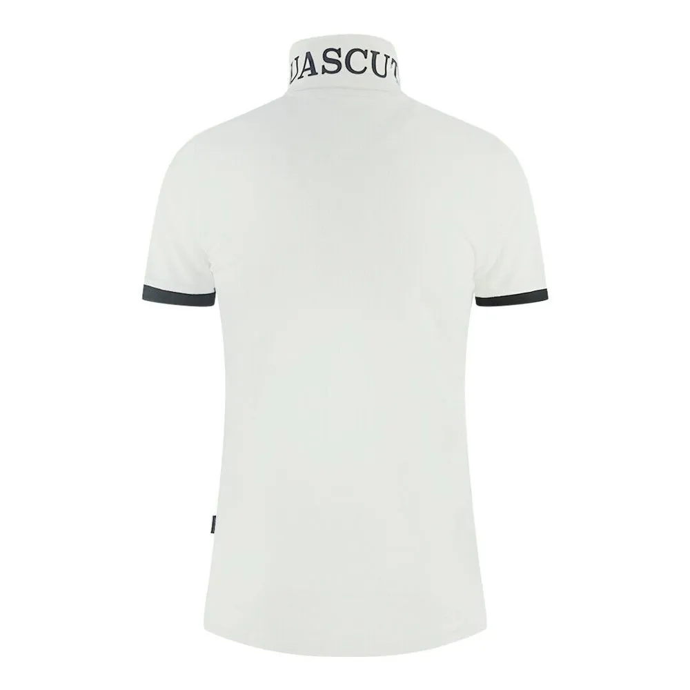 Aquascutum White Cotton Polo Shirt sold by Siebentaschen product image thumbnail 3