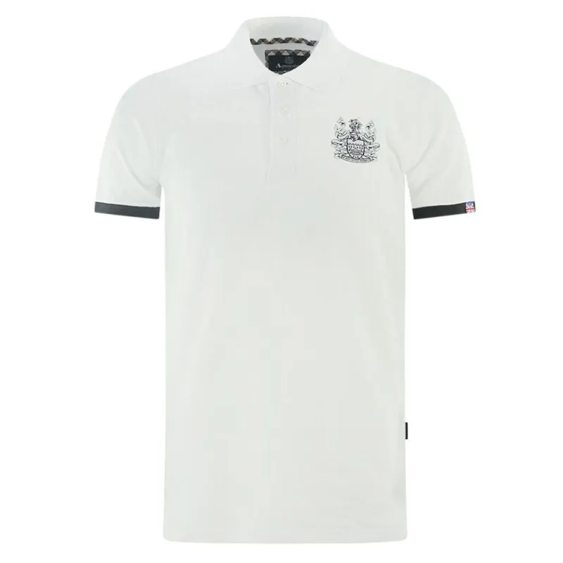 Aquascutum White Cotton Polo Shirt sold by Siebentaschen