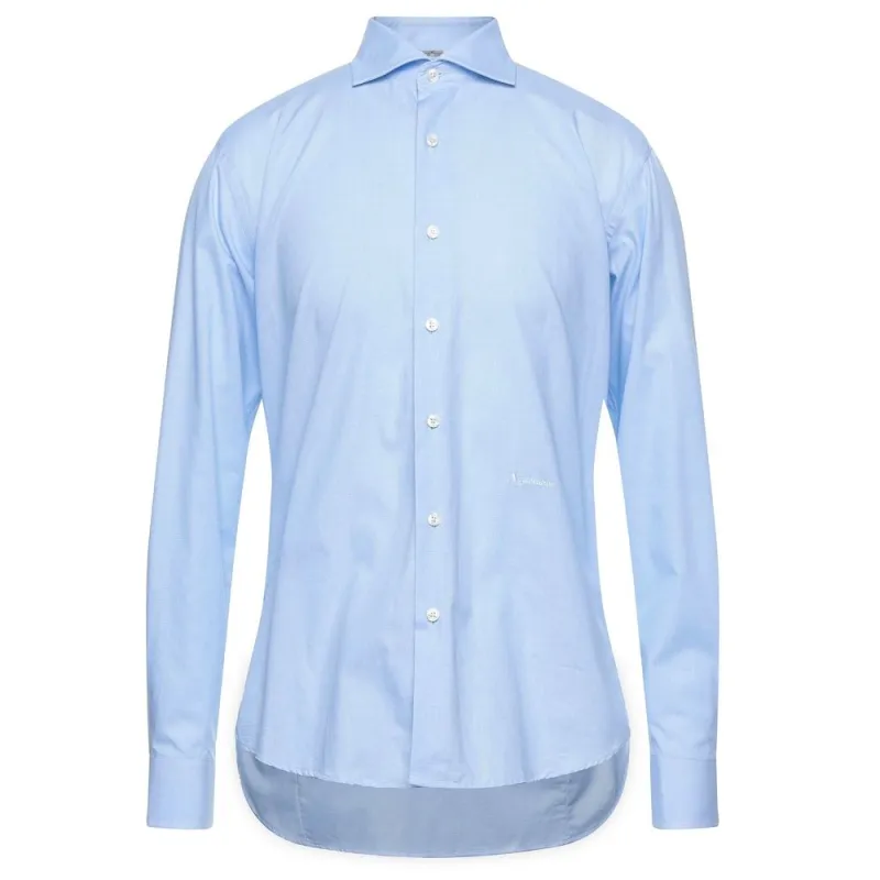 Aquascutum Light Blue Cotton Men Shirt sold by Siebentaschen