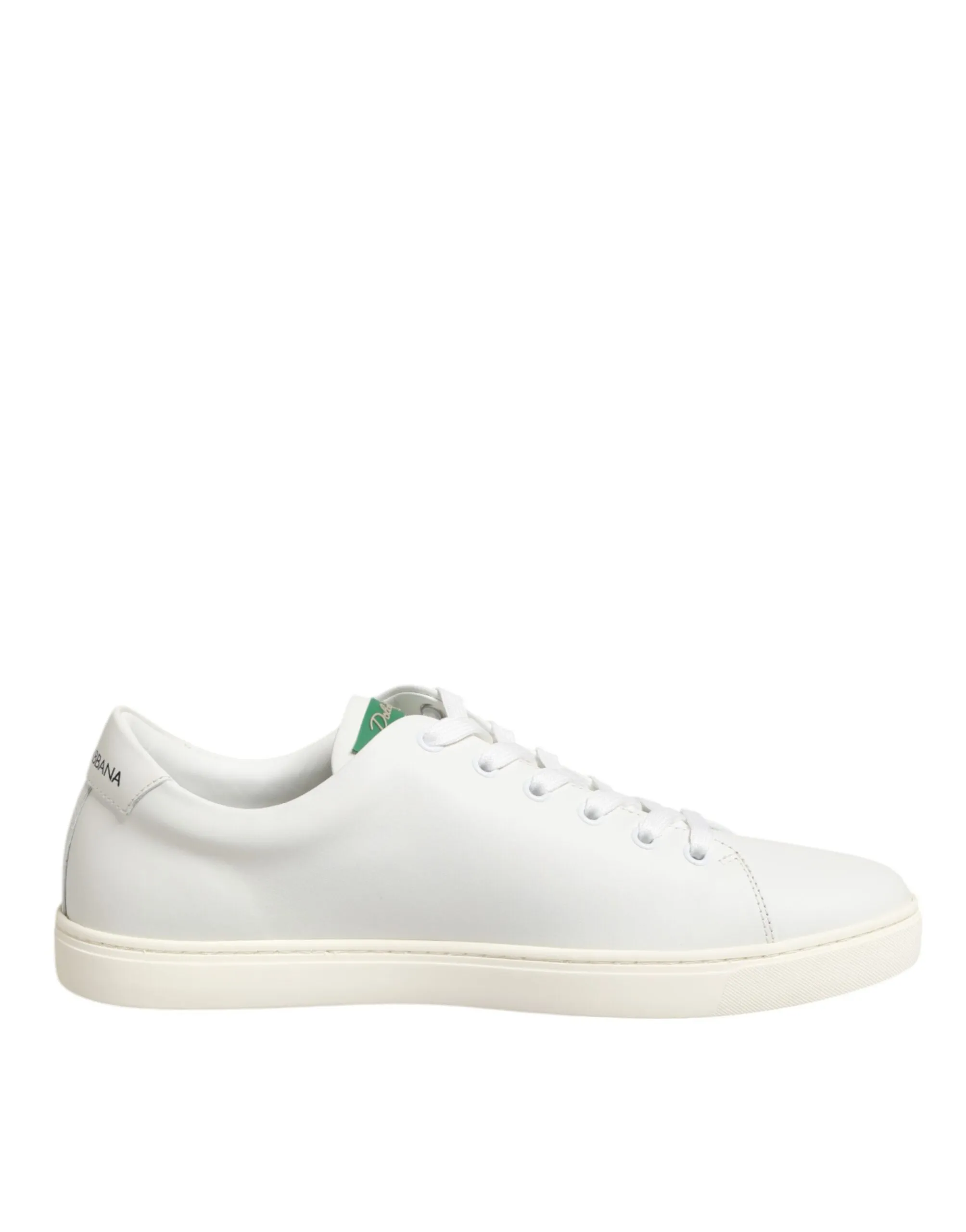 Dolce & Gabbana White Leather Rose Embroidery Low-Top Shoes sold by Siebentaschen