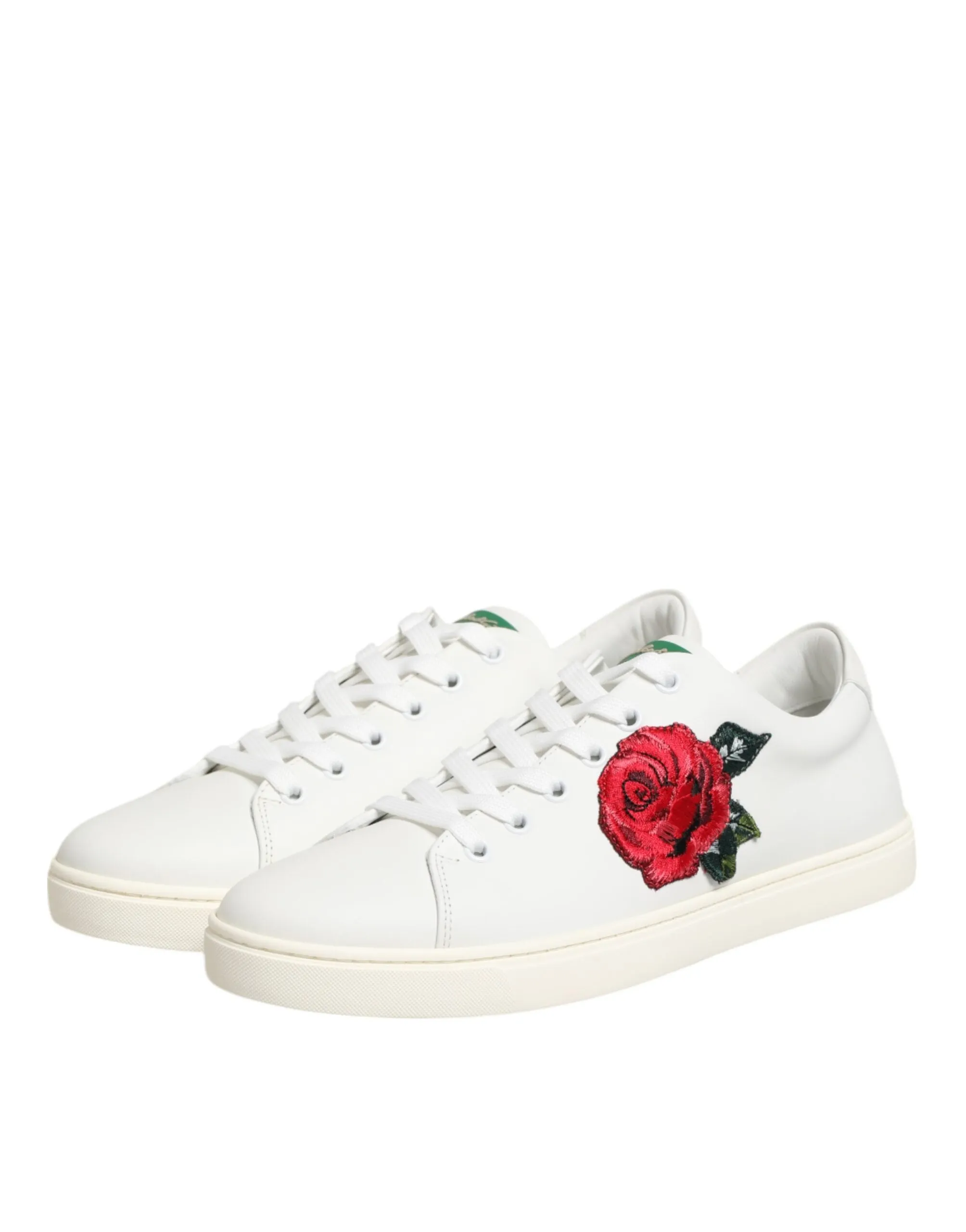 Dolce & Gabbana White Leather Rose Embroidery Low-Top Shoes sold by Siebentaschen product image thumbnail 5