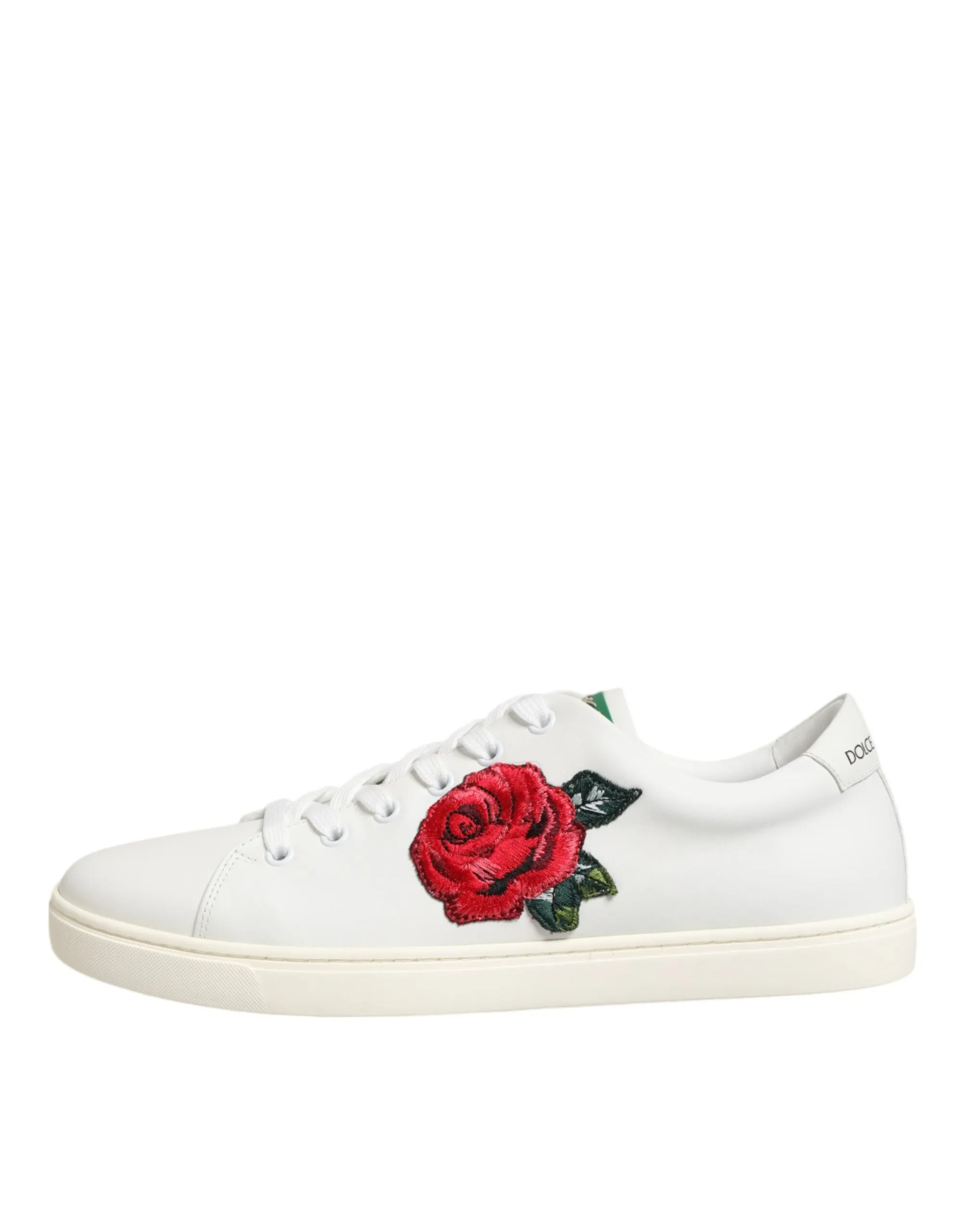 Dolce & Gabbana White Leather Rose Embroidery Low-Top Shoes sold by Siebentaschen product image thumbnail 2