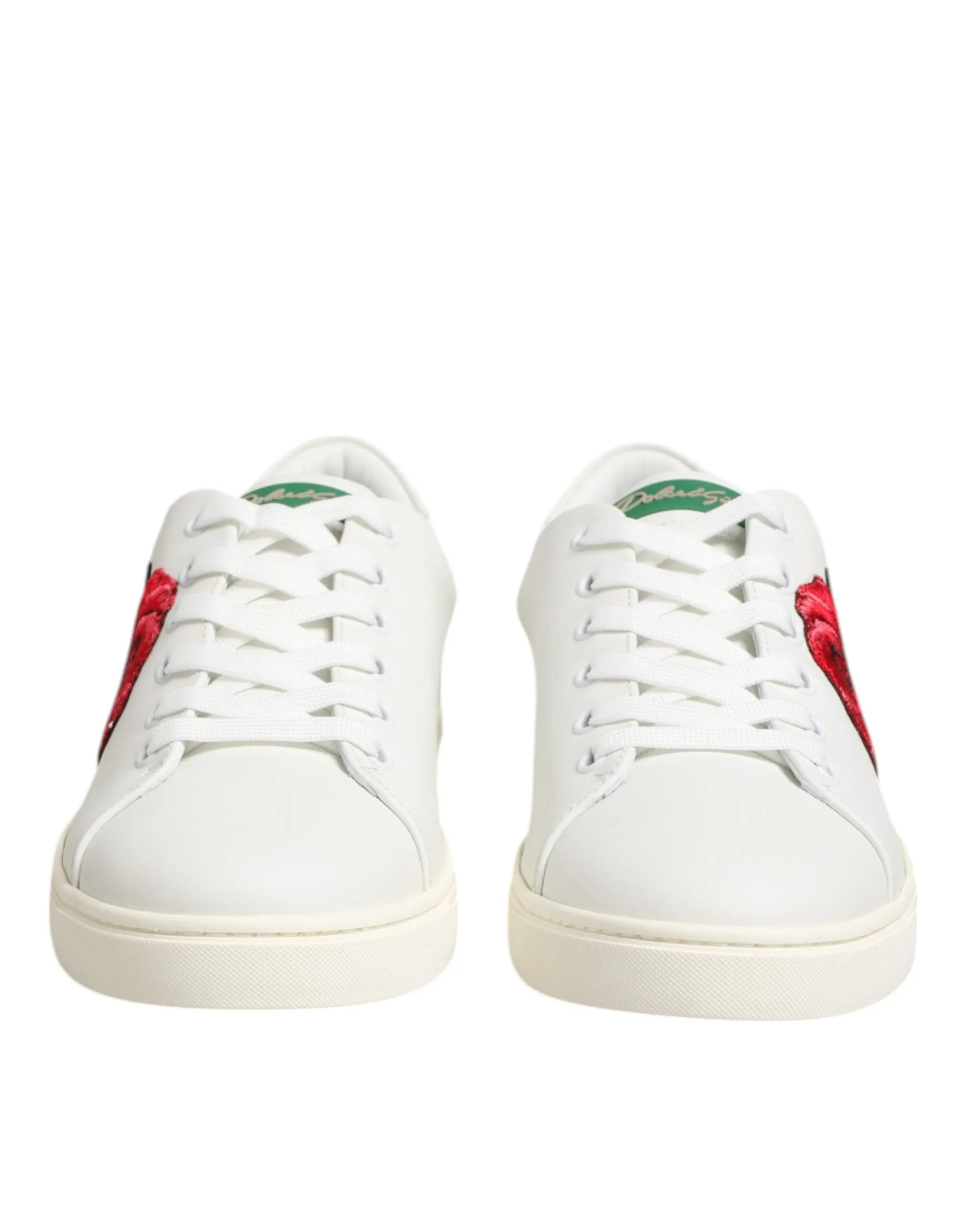 Dolce & Gabbana White Leather Rose Embroidery Low-Top Shoes sold by Siebentaschen product image thumbnail 3