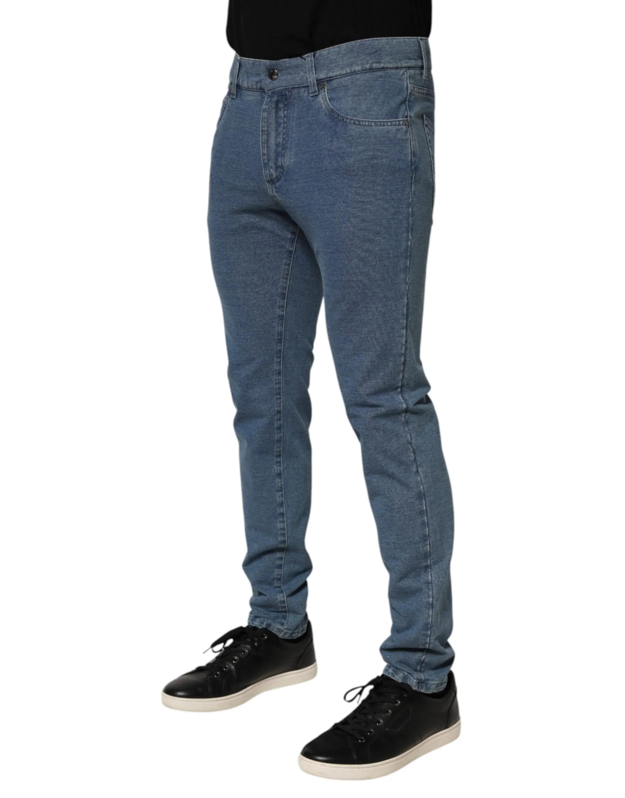 Dolce & Gabbana Blue Cotton Stretch Slim Fit Men Denim Jeans sold by Siebentaschen product image thumbnail 3