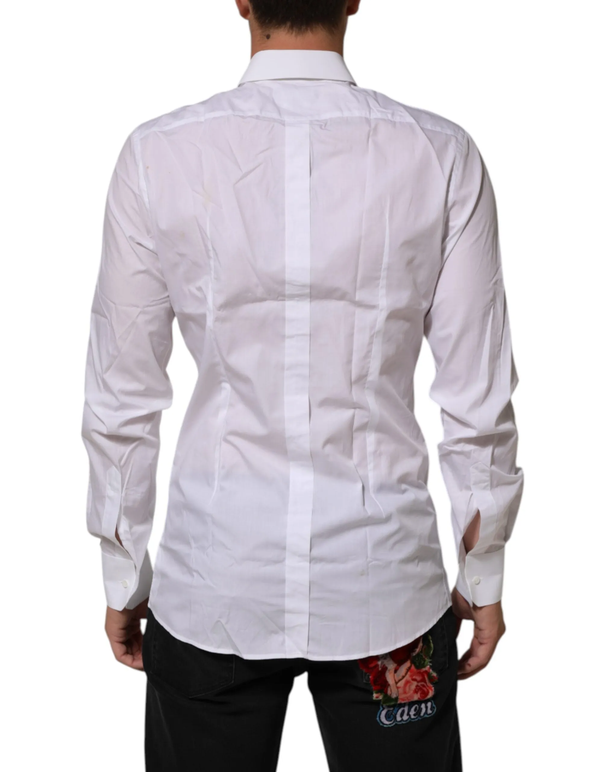 Dolce & Gabbana White Crown Collared GOLD Formal Dress Shirt sold by Siebentaschen product image thumbnail 4