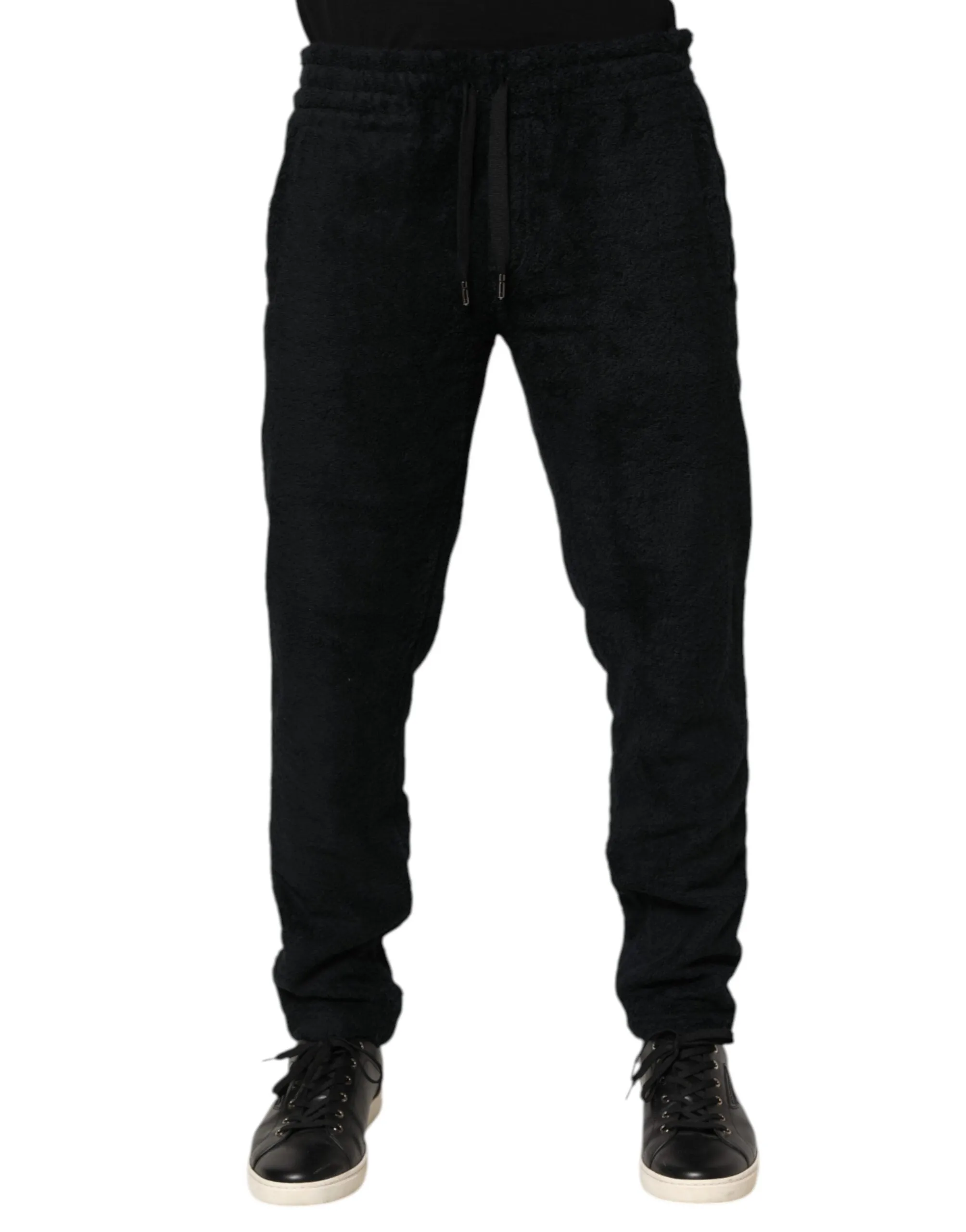 Dolce & Gabbana Black Cotton Logo Men Jogger Sweatpants Pants sold by Siebentaschen product image thumbnail 2