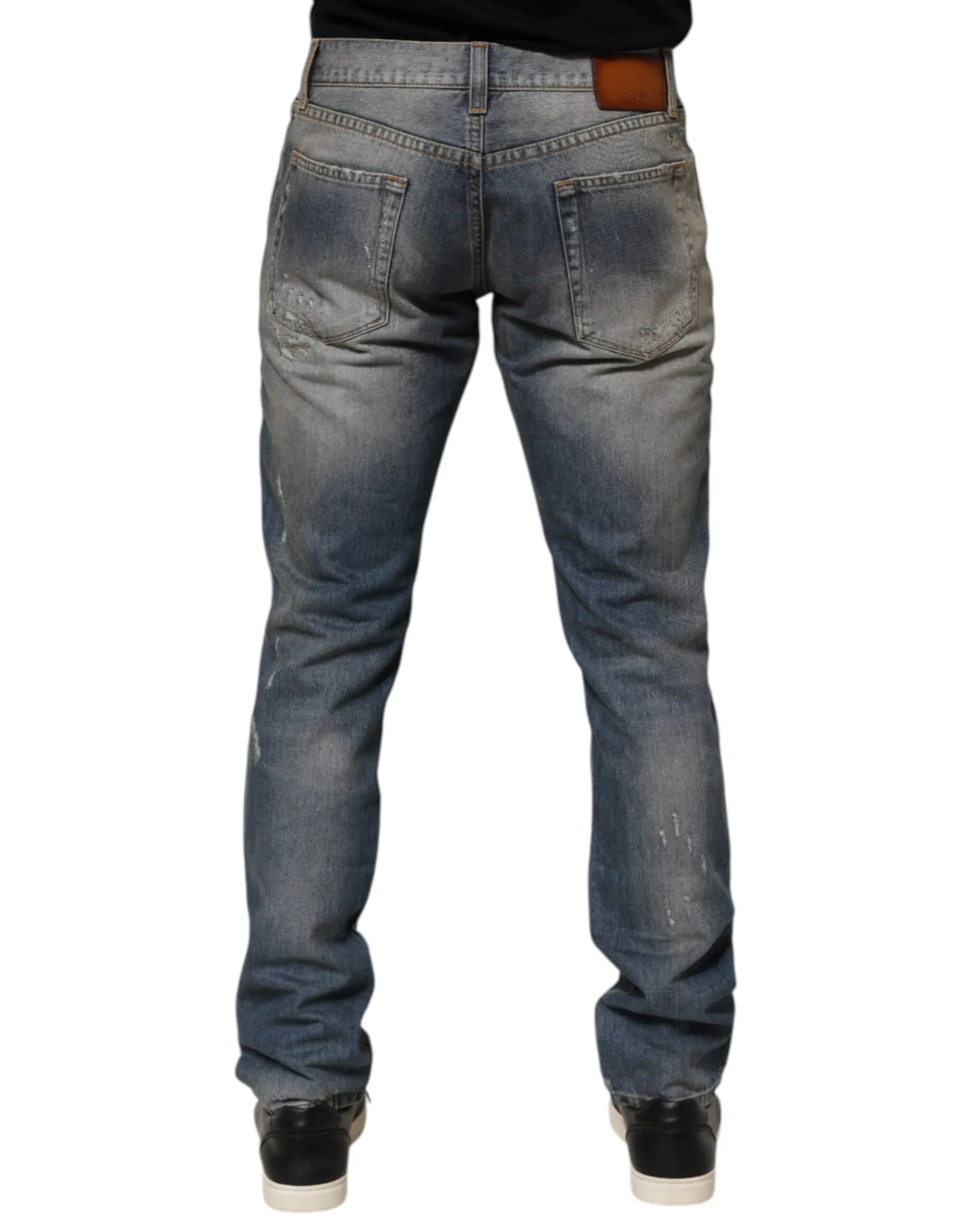 Dolce & Gabbana Blue Distressed Denim Slim Fit Pants Jeans sold by Siebentaschen product image thumbnail 4