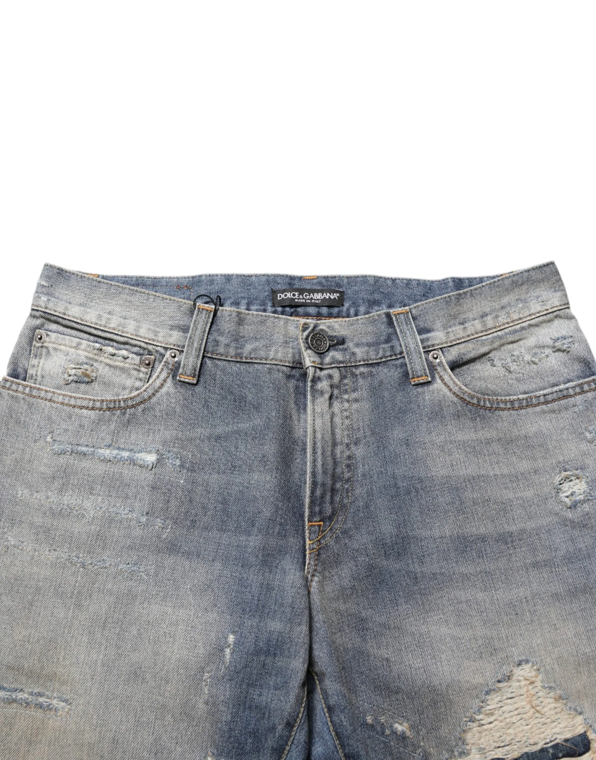 Dolce & Gabbana Blue Distressed Denim Slim Fit Pants Jeans sold by Siebentaschen product image thumbnail 5
