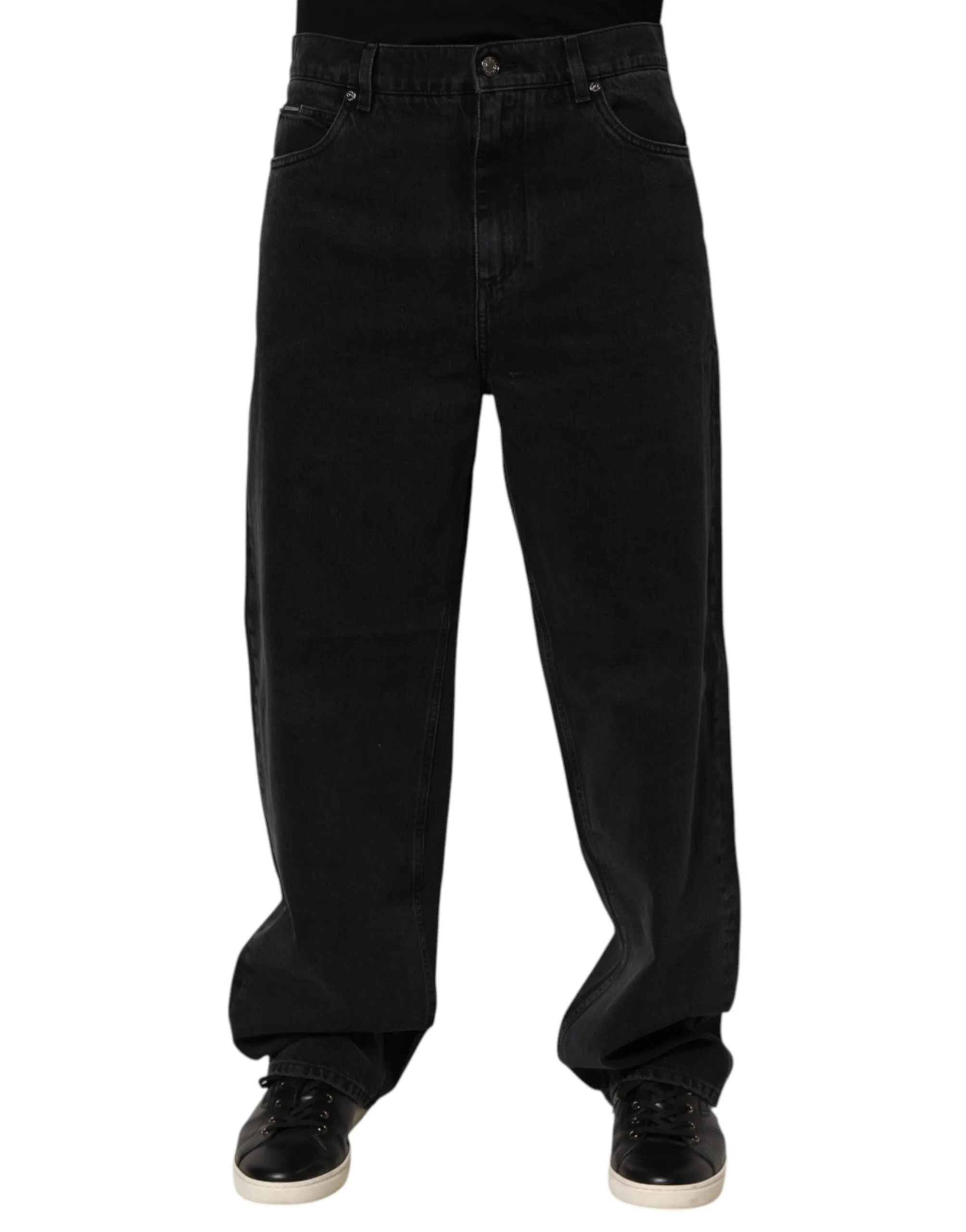 Dolce & Gabbana Black Denim Wide Leg Relaxed Fit Pants Jeans sold by Siebentaschen product image thumbnail 2
