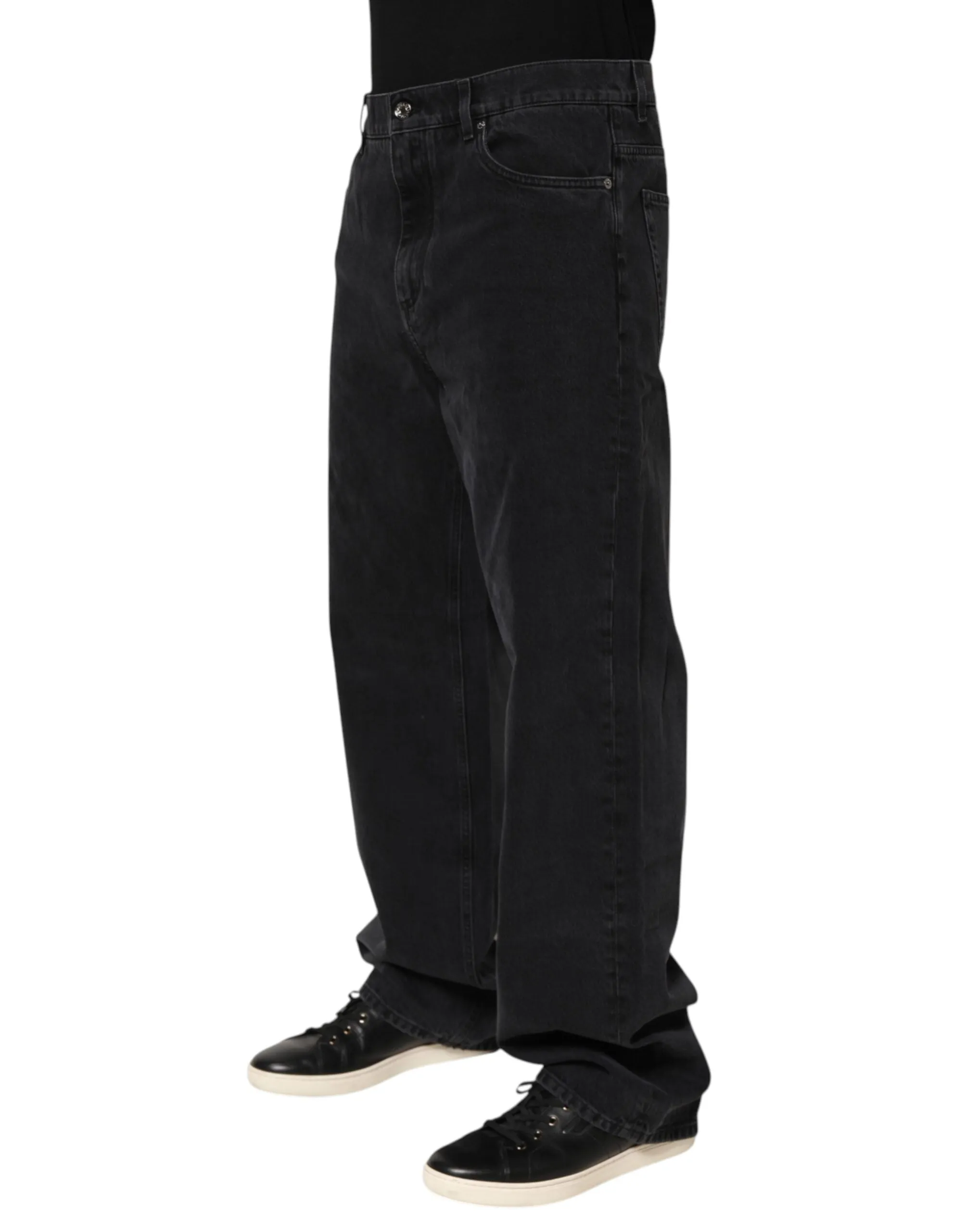 Dolce & Gabbana Black Denim Wide Leg Relaxed Fit Pants Jeans sold by Siebentaschen product image thumbnail 3