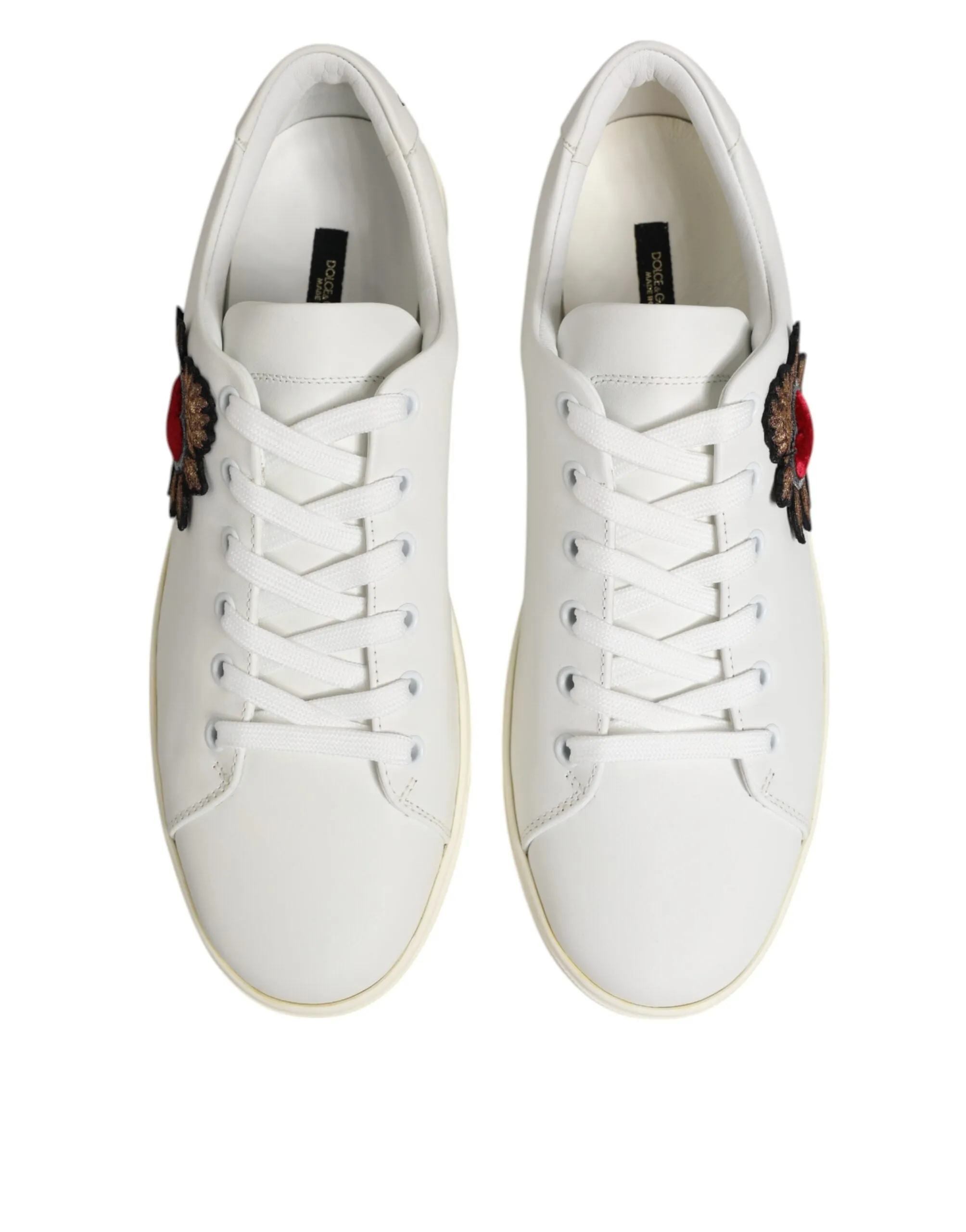 Dolce & Gabbana White Leather Sacre Heart Patch Sneakers Shoes sold by Siebentaschen product image thumbnail 4