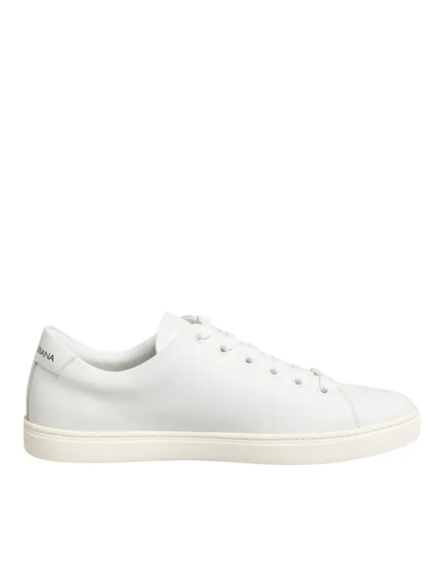 Dolce & Gabbana White Leather Sacre Heart Patch Sneakers  Shoes sold by Siebentaschen