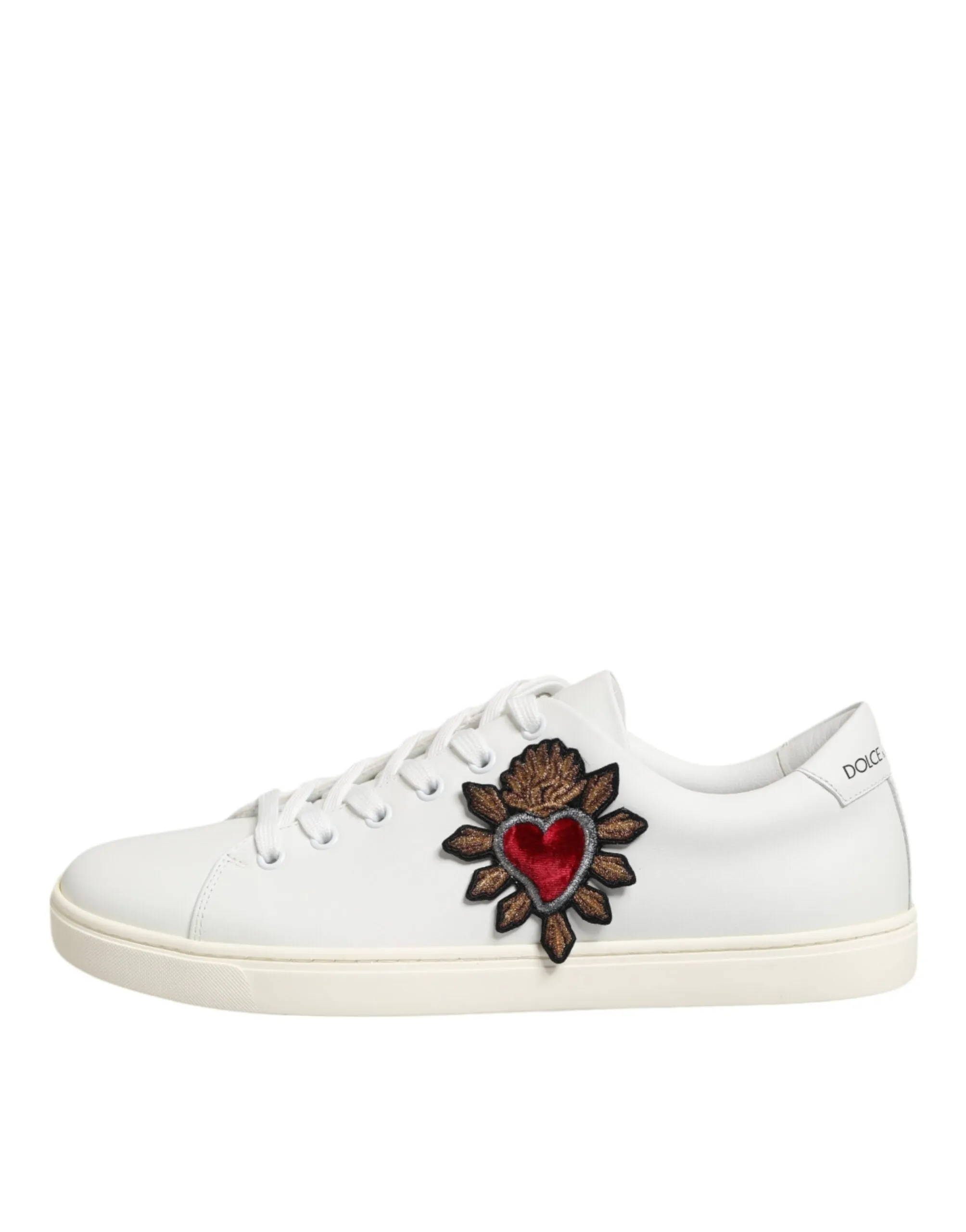 Dolce & Gabbana White Leather Sacre Heart Patch Sneakers Shoes sold by Siebentaschen product image thumbnail 2