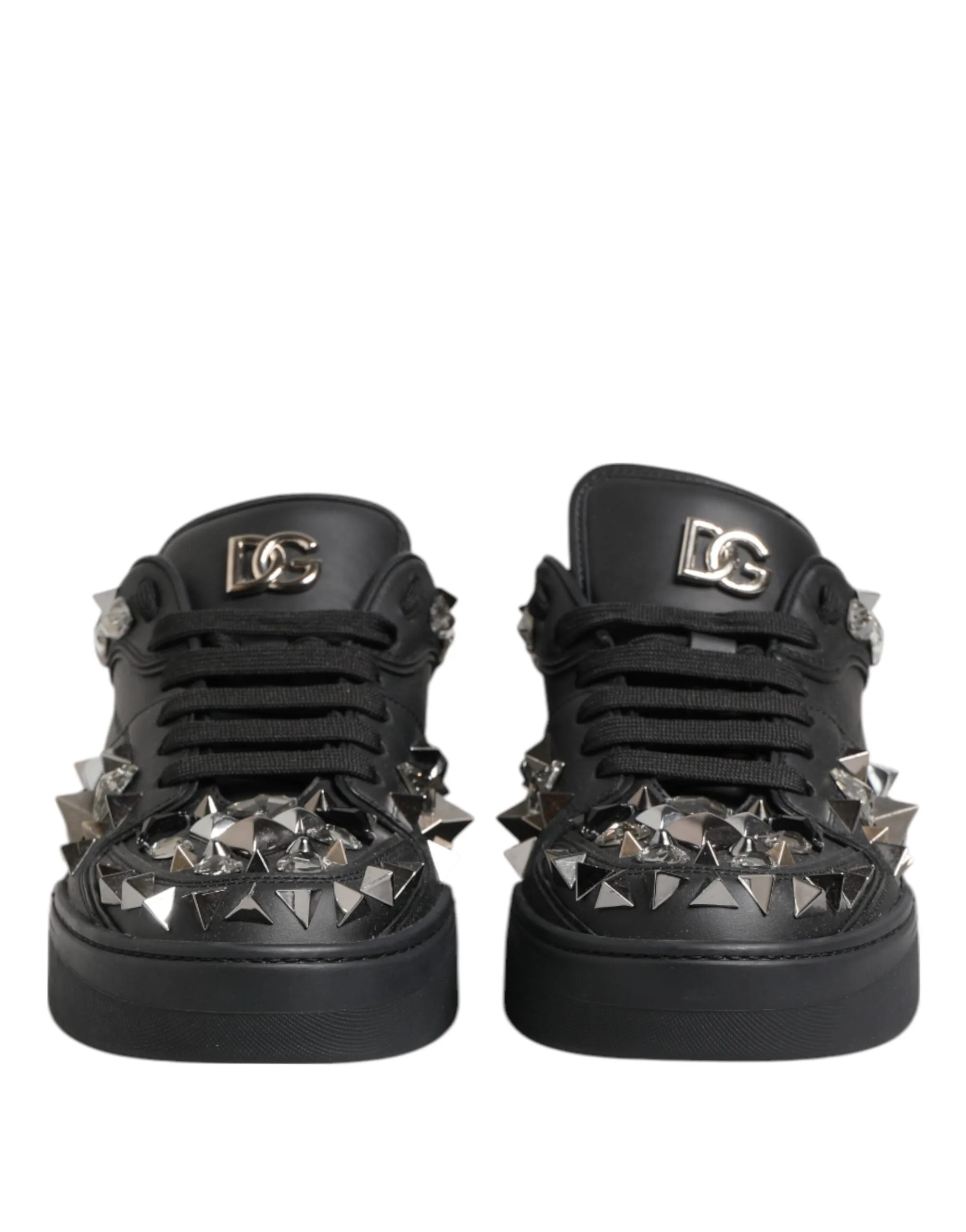 Dolce & Gabbana Black Leather Studded Low Top Sneakers Shoes sold by Siebentaschen product image thumbnail 3