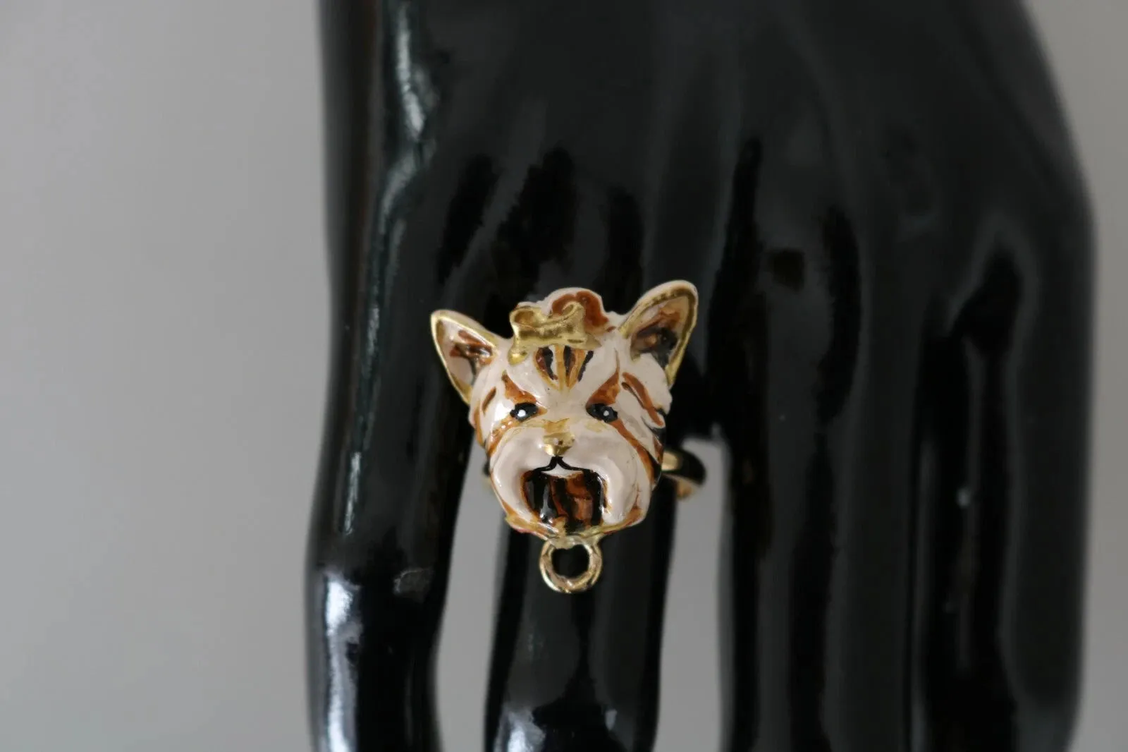 Dolce & Gabbana Gold Brass Resin Beige Dog Pet Accessory Ring sold by Siebentaschen product image thumbnail 4