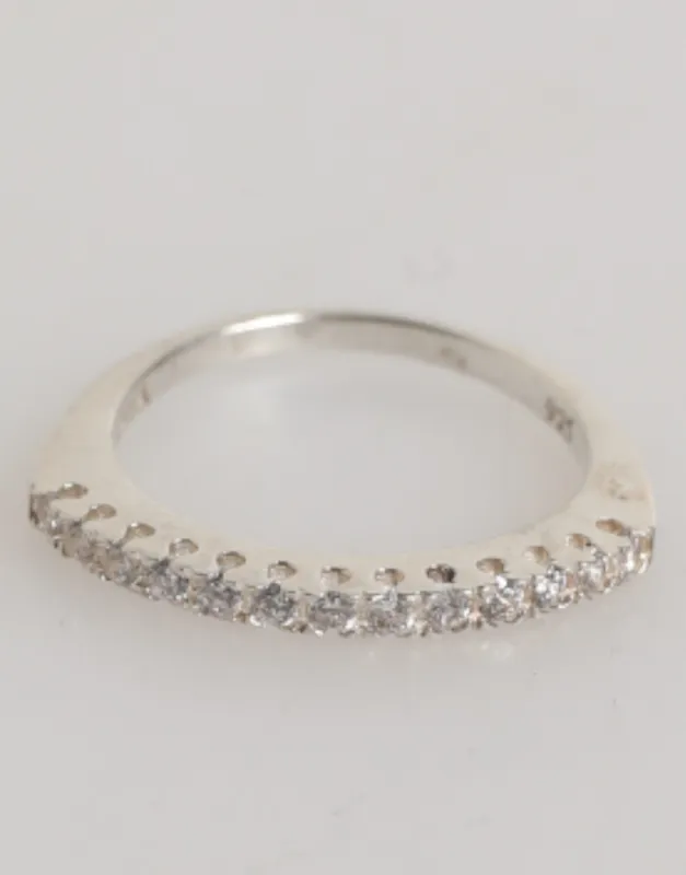 Nialaya Sterling Silver 925 Band Pave CZ Crystal Eternity Ring sold by Siebentaschen