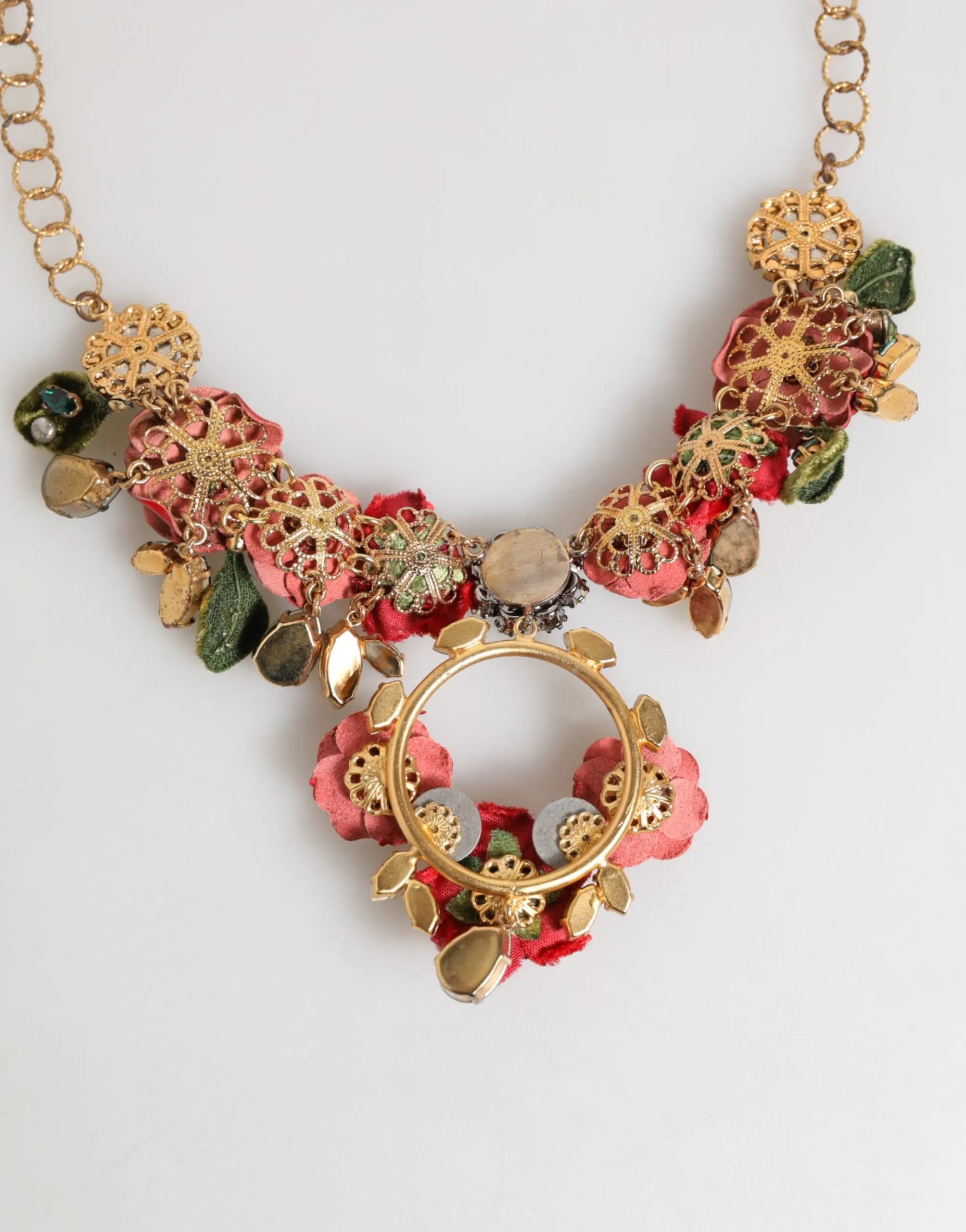 Dolce & Gabbana Red Rose Floral Crystal Embellished Statement Jewelry Necklace sold by Siebentaschen product image thumbnail 5