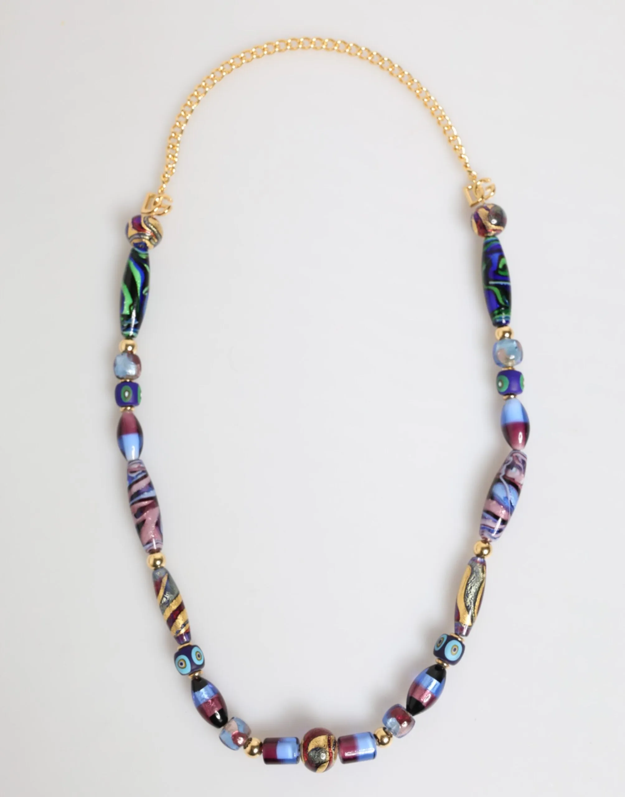 Dolce & Gabbana Multicolor Murano Glass Beads Gold Brass Chain Jewelry Necklace sold by Siebentaschen product image thumbnail 2