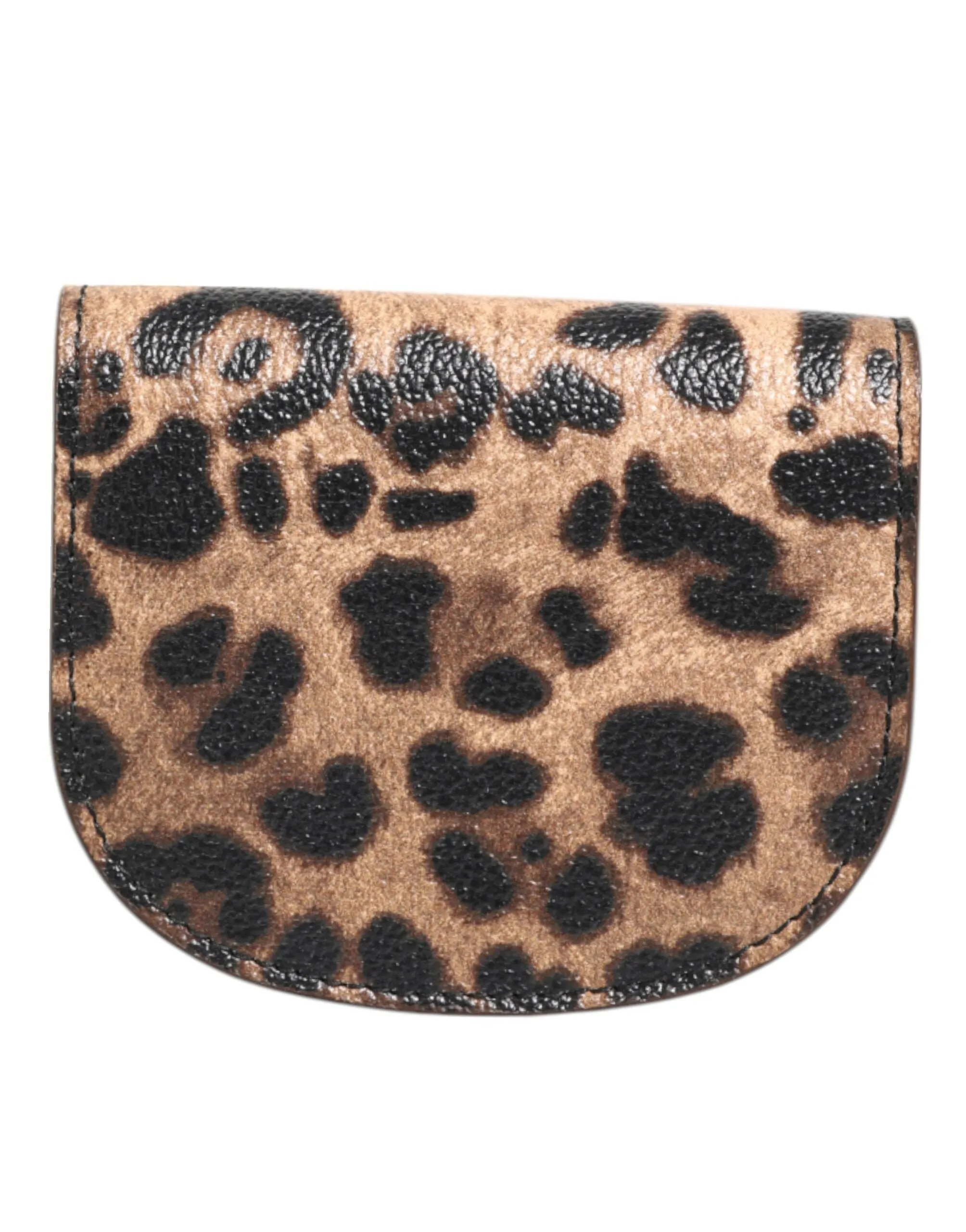 Dolce & Gabbana Brown Leopard Print Calf Leather Small Coin Purse Wallet sold by Siebentaschen product image thumbnail 2