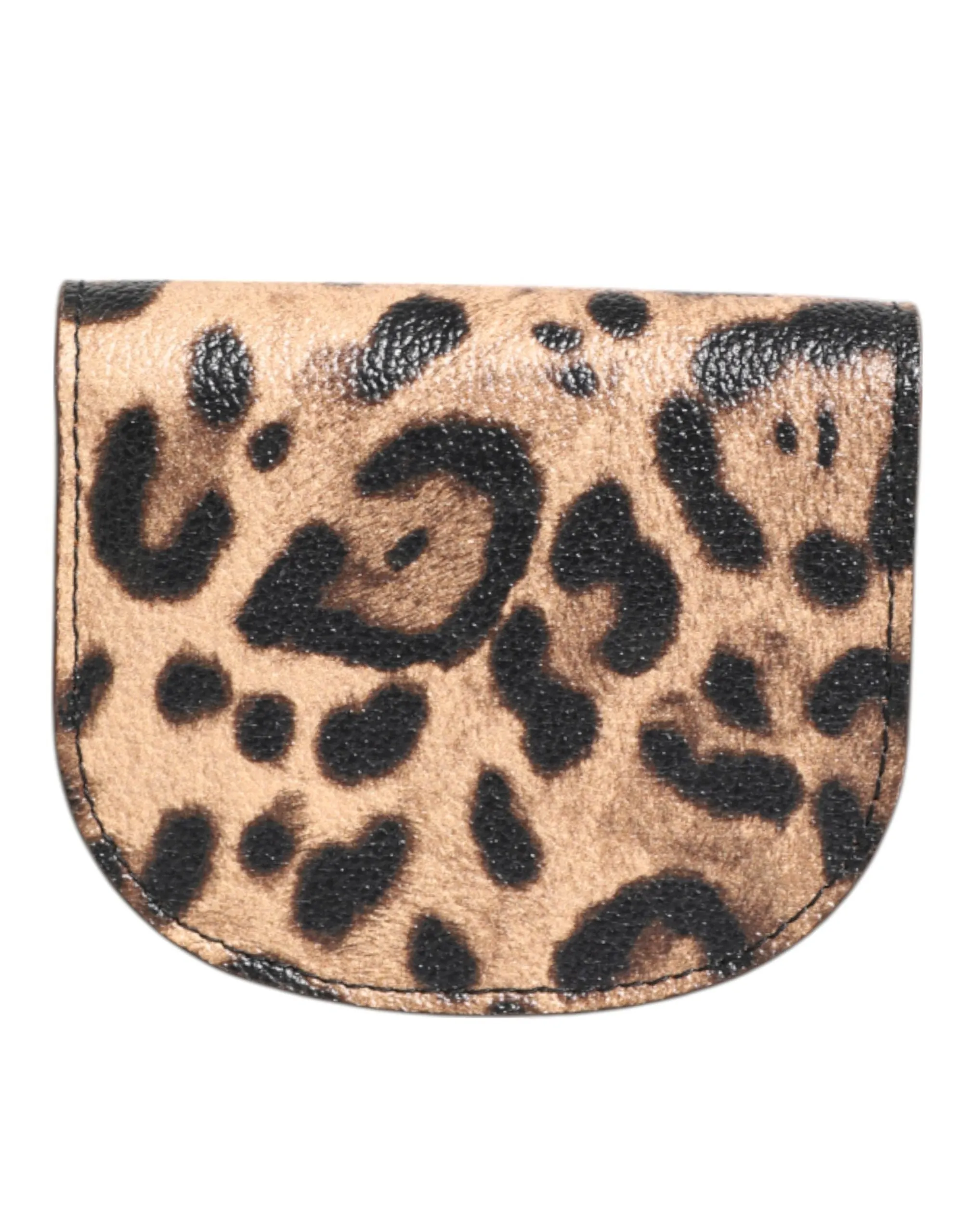 Dolce & Gabbana Brown Leopard Print Calf Leather Small Coin Purse Wallet sold by Siebentaschen product image thumbnail 4