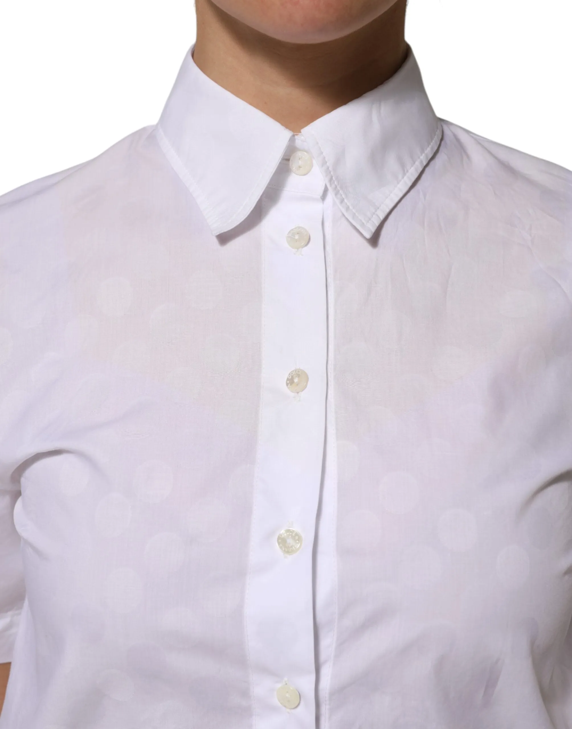 Dolce & Gabbana White Collared Short Sleeve Polo Shirt Top sold by Siebentaschen product image thumbnail 5