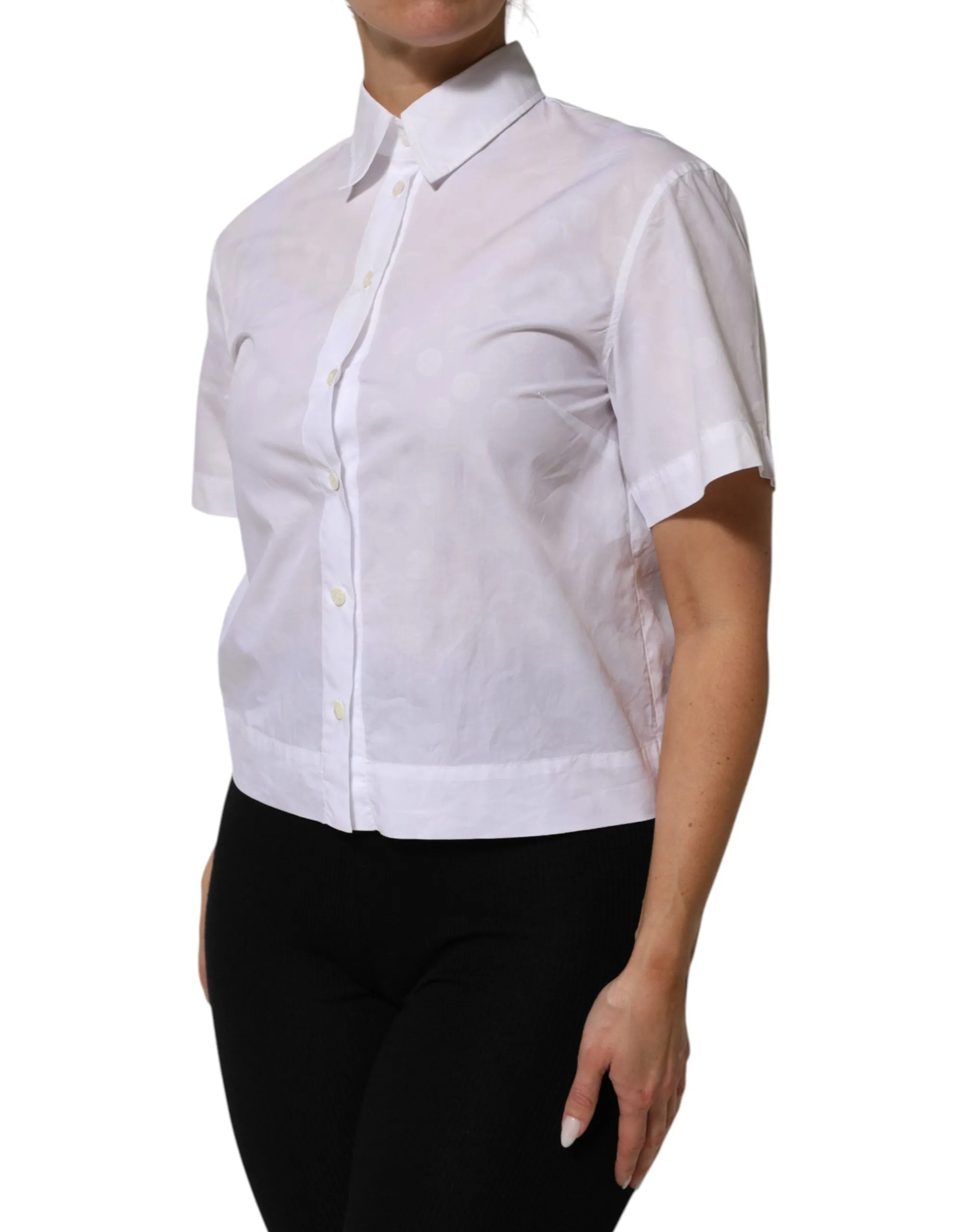 Dolce & Gabbana White Collared Short Sleeve Polo Shirt Top sold by Siebentaschen product image thumbnail 3