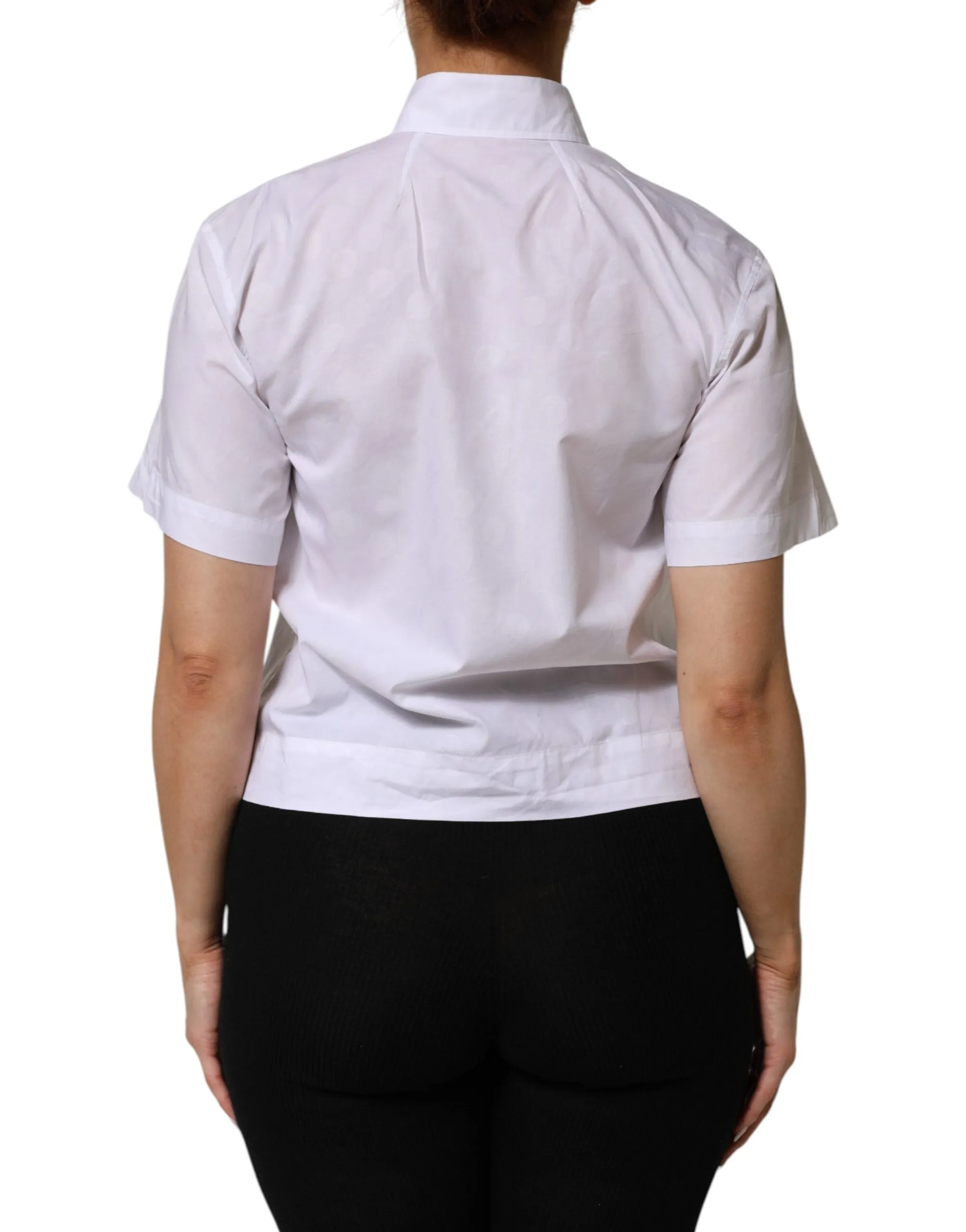 Dolce & Gabbana White Collared Short Sleeve Polo Shirt Top sold by Siebentaschen product image thumbnail 4