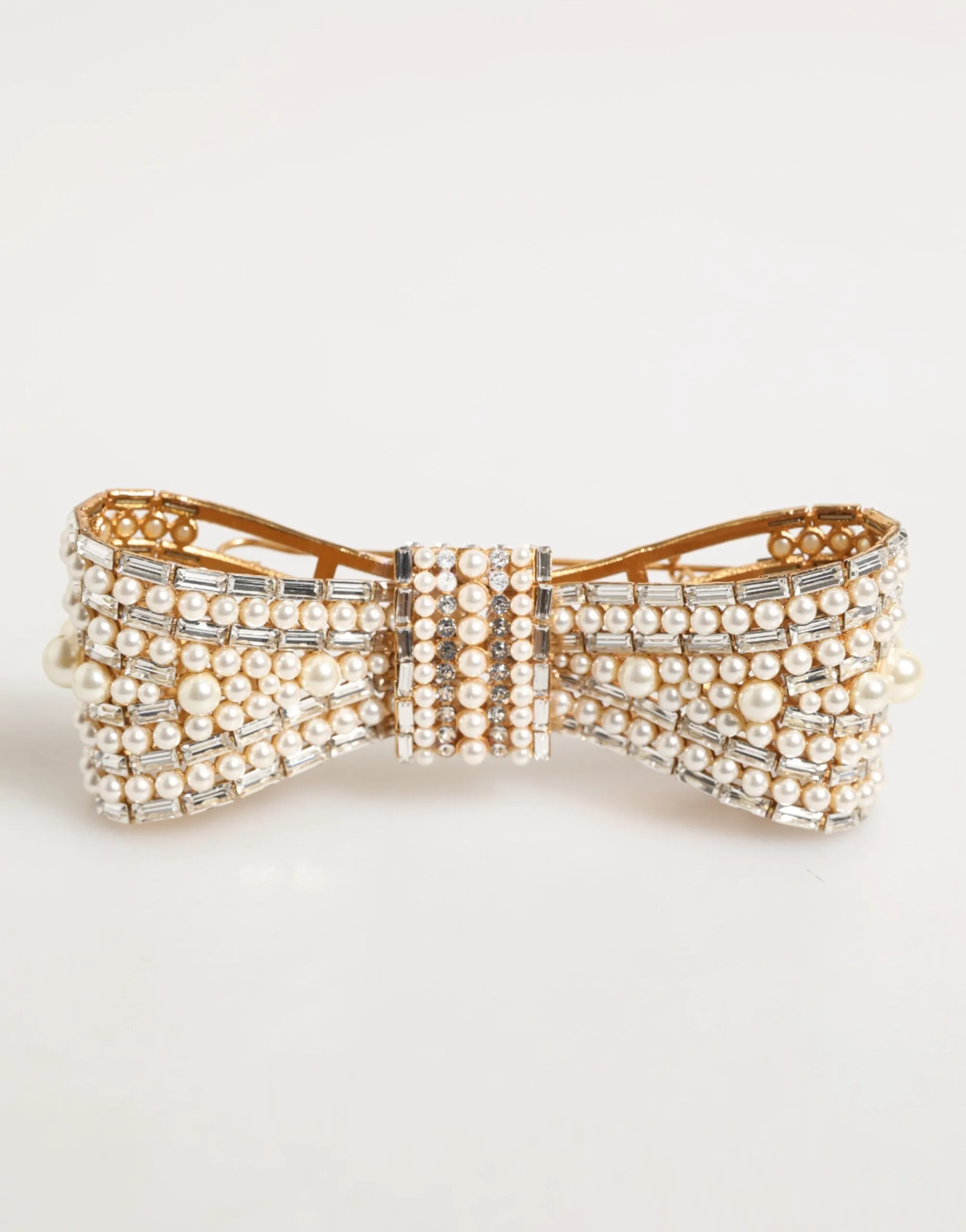 Dolce & Gabbana Gold Brass Glas Crystal Faux Pearl Embellished Brooch sold by Siebentaschen product image thumbnail 2
