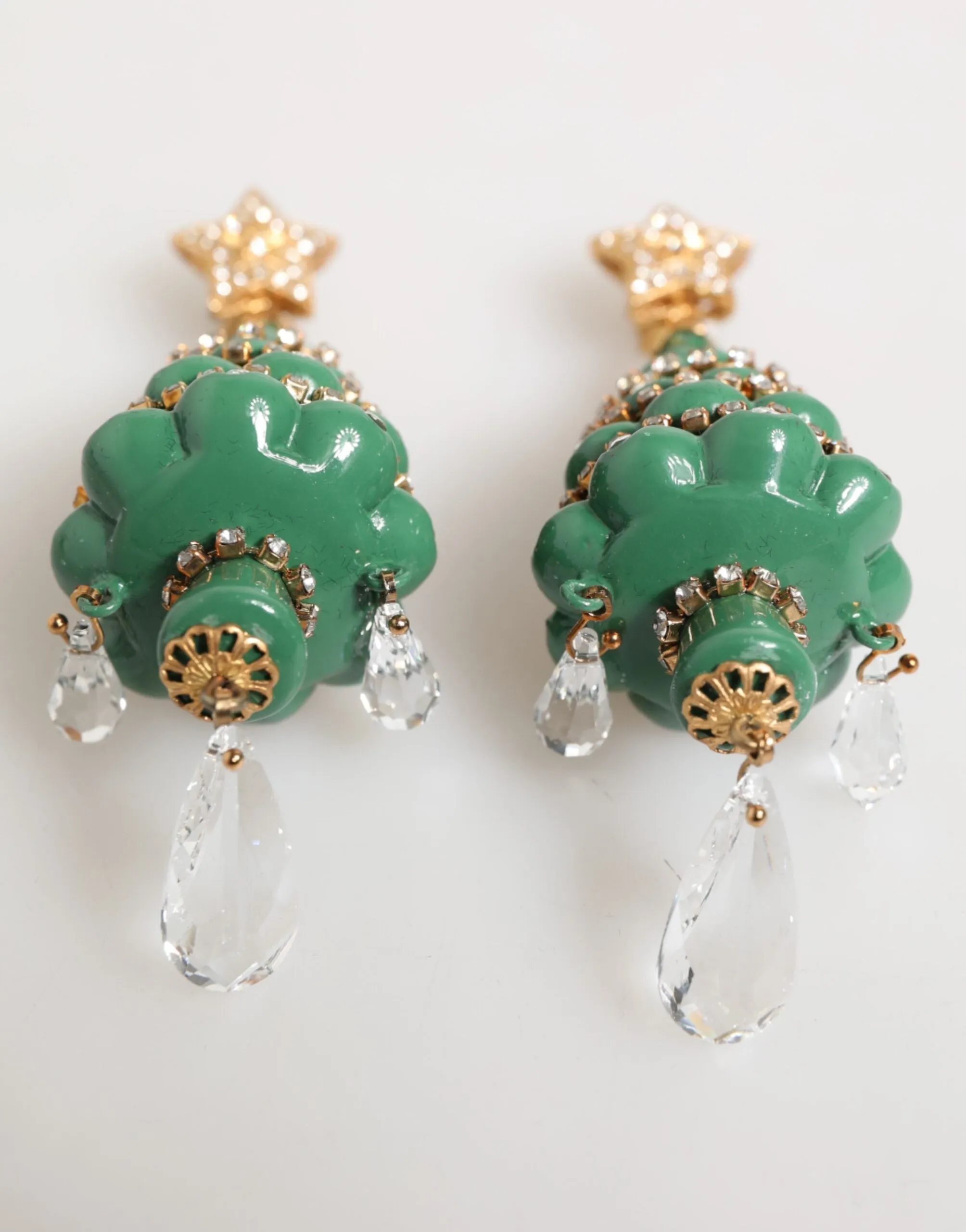 Dolce & Gabbana Gold Brass Multicolour Christmas Tree Earrings sold by Siebentaschen product image thumbnail 3