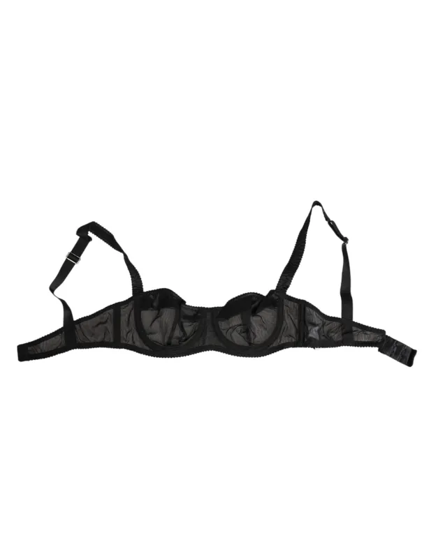 Dolce & Gabbana Black Sheer Mesh Underwire Bra  Underwear sold by Siebentaschen
