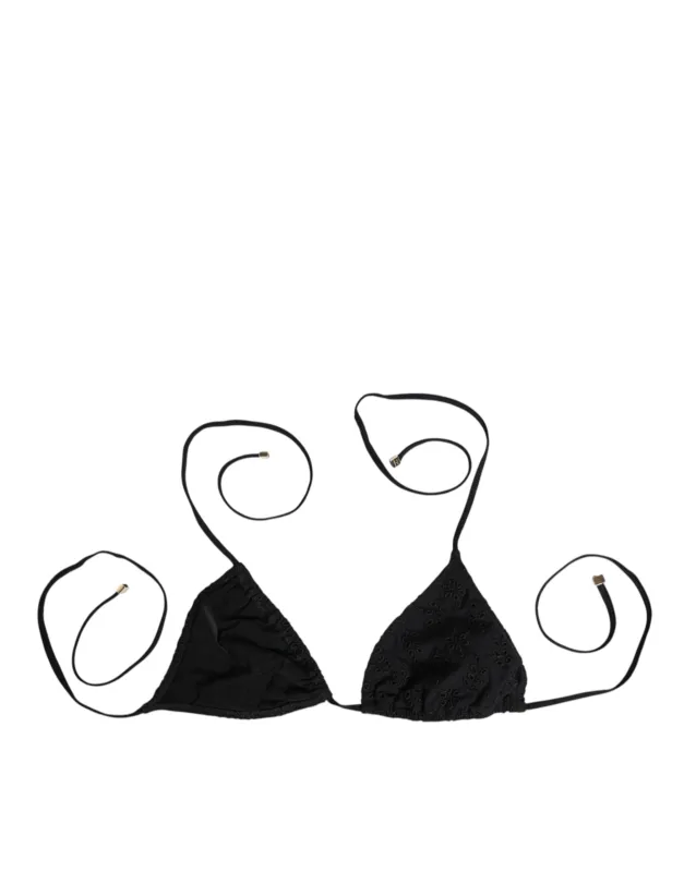 Dolce & Gabbana Black Embroidered Triangle Swimwear Underwear sold by Siebentaschen